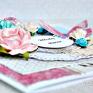 ślub scrapbooking kartki turkusowe kwiaty dla młodych