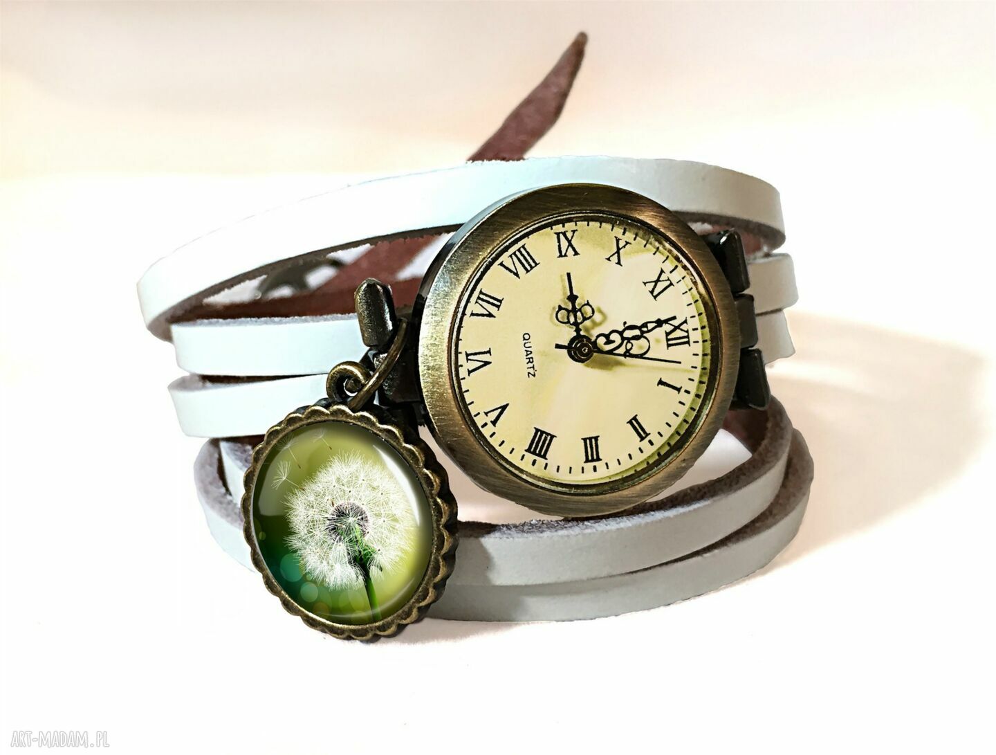 naszyjniki: Dmuchawiec Medalion z łańcuszkiem ręcznie wykonane