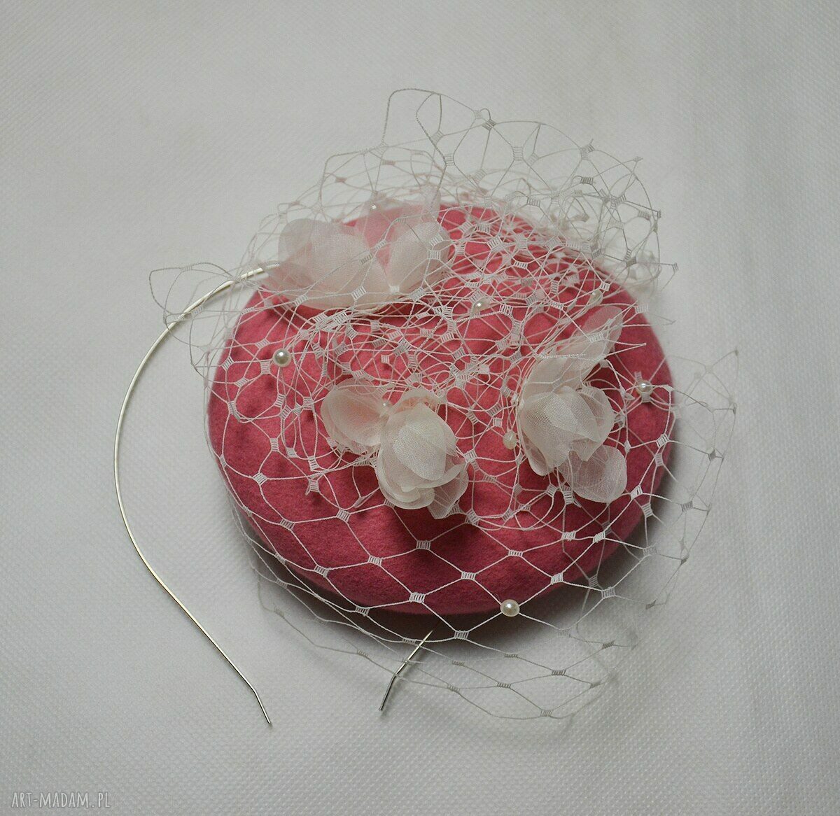 ozdoby do włosów: filemonka z jedwabiem Hand Made