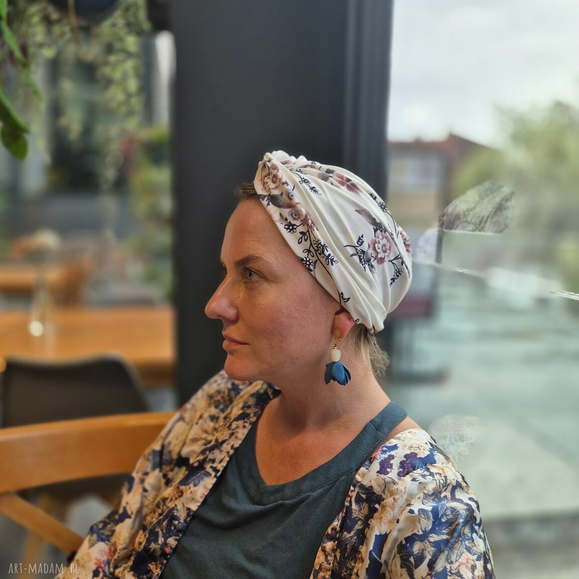 Klipsy Kwiaty z Kamieniami - Frida, Ruda Klara - ręcznie robione