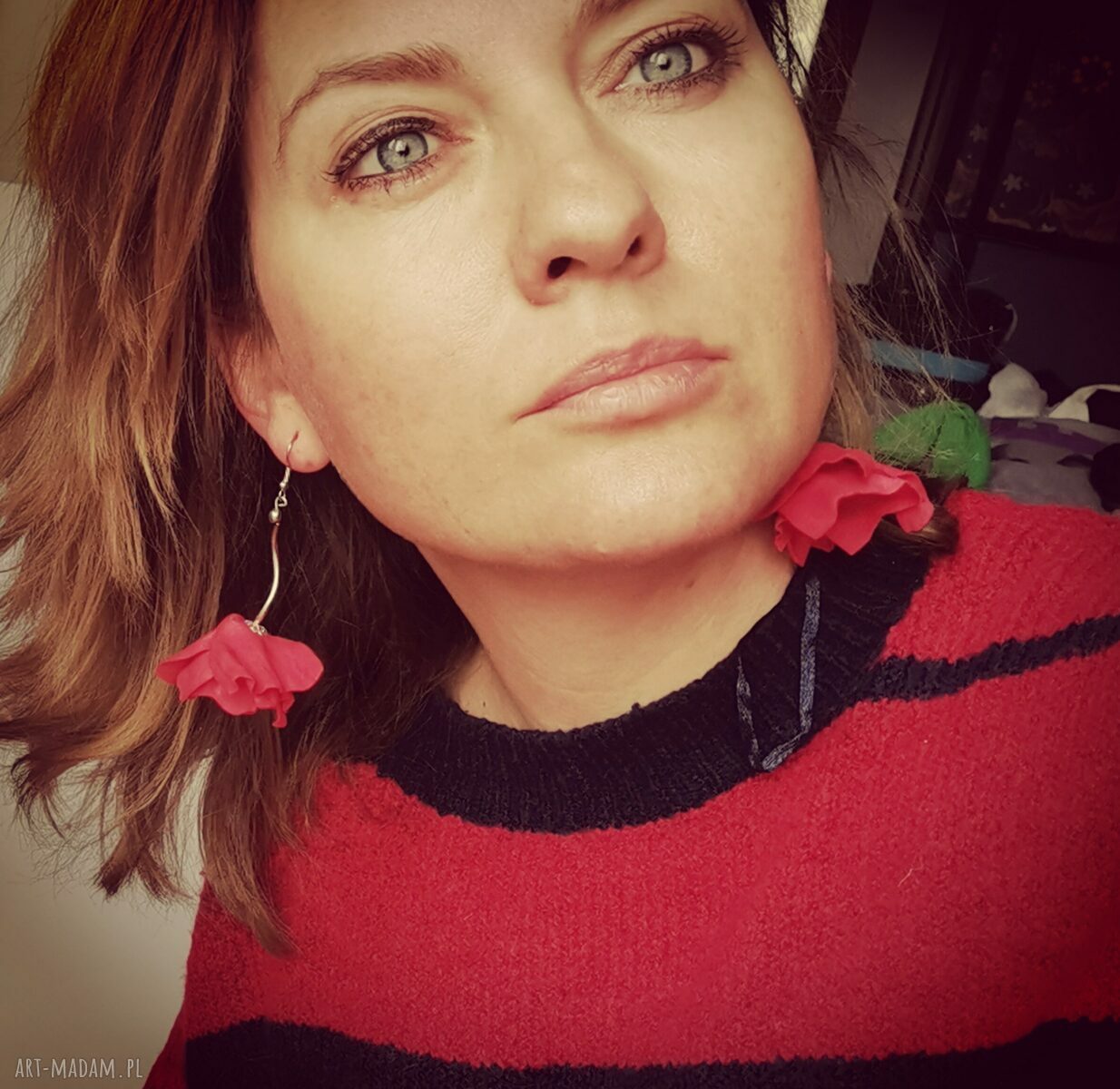 Kolczyki kwiaty - lekkie i duże boho folk od Ruda Klara