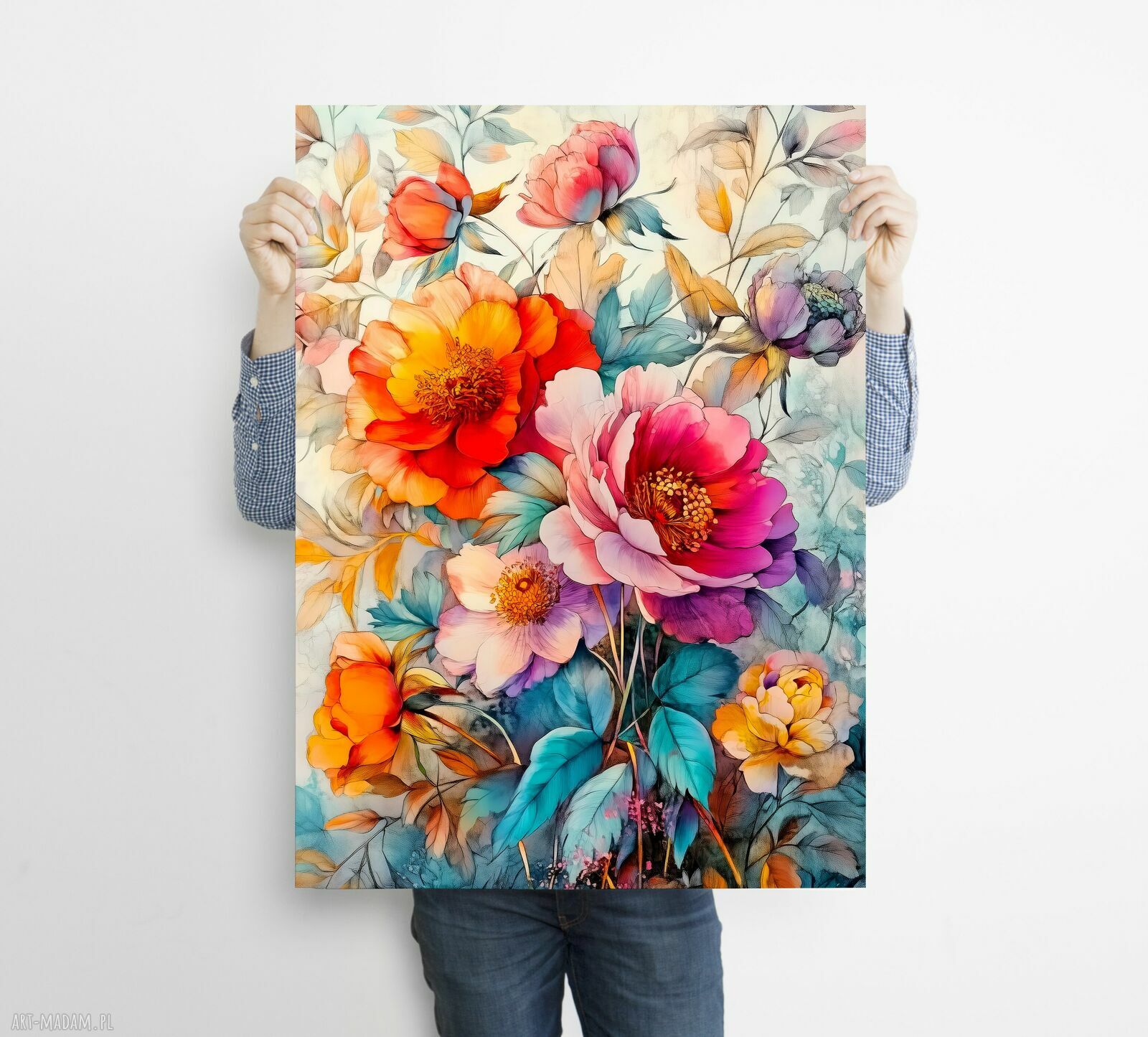 Kwiaty - grafika na plakacie A3