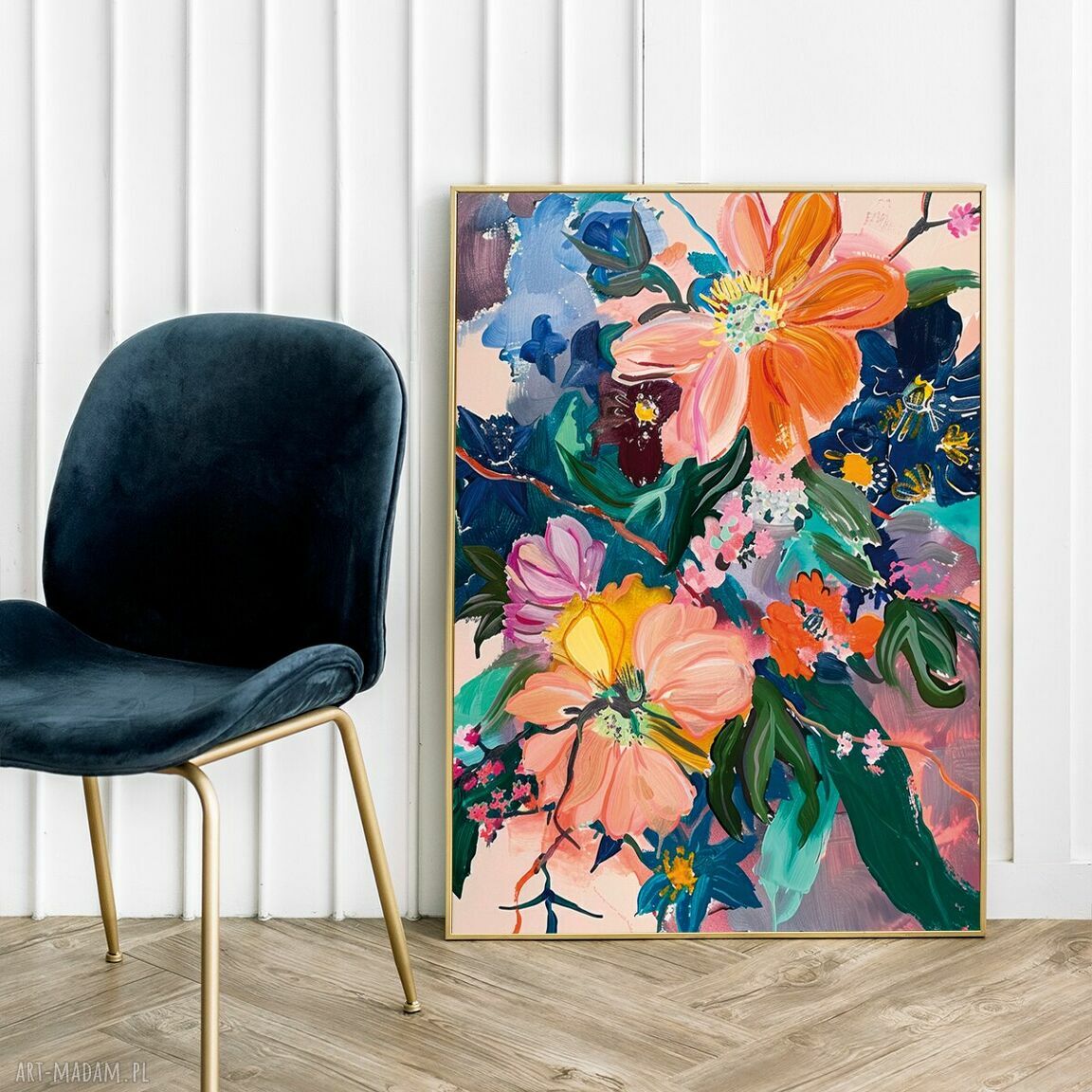 Kobiecy plakat kwiaty abstrakcja 40x50 cm - Hogstudio