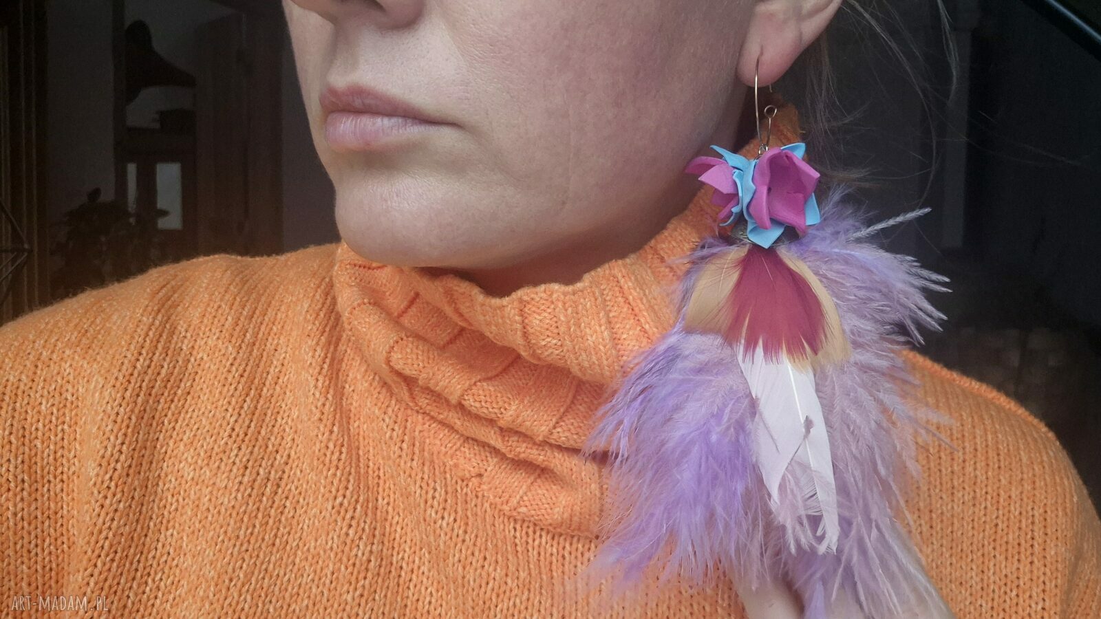 Kolczyki Kwiaty Leciutkie - folk boho od Rudej Klary