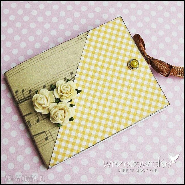 Listy zakupów retro scrapbooking kwiaty notesik malutki wykonany