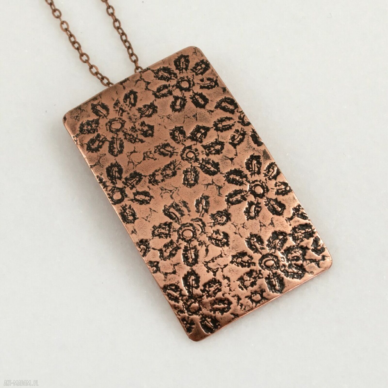 Kwiaty - miedziany wisiorek 2508-07 OOAK