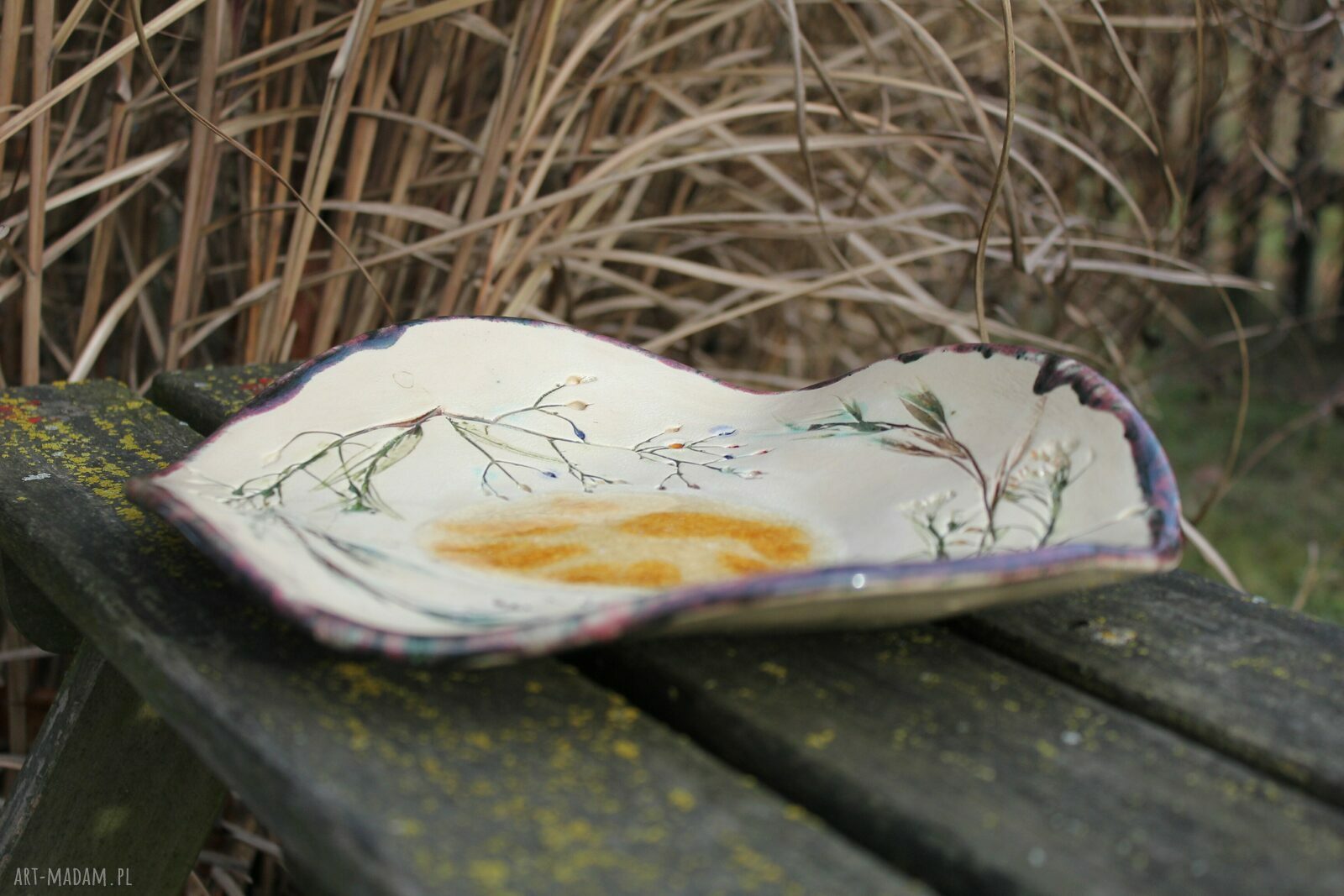 Patera „Kwiaty polne” - ceramika handmade
