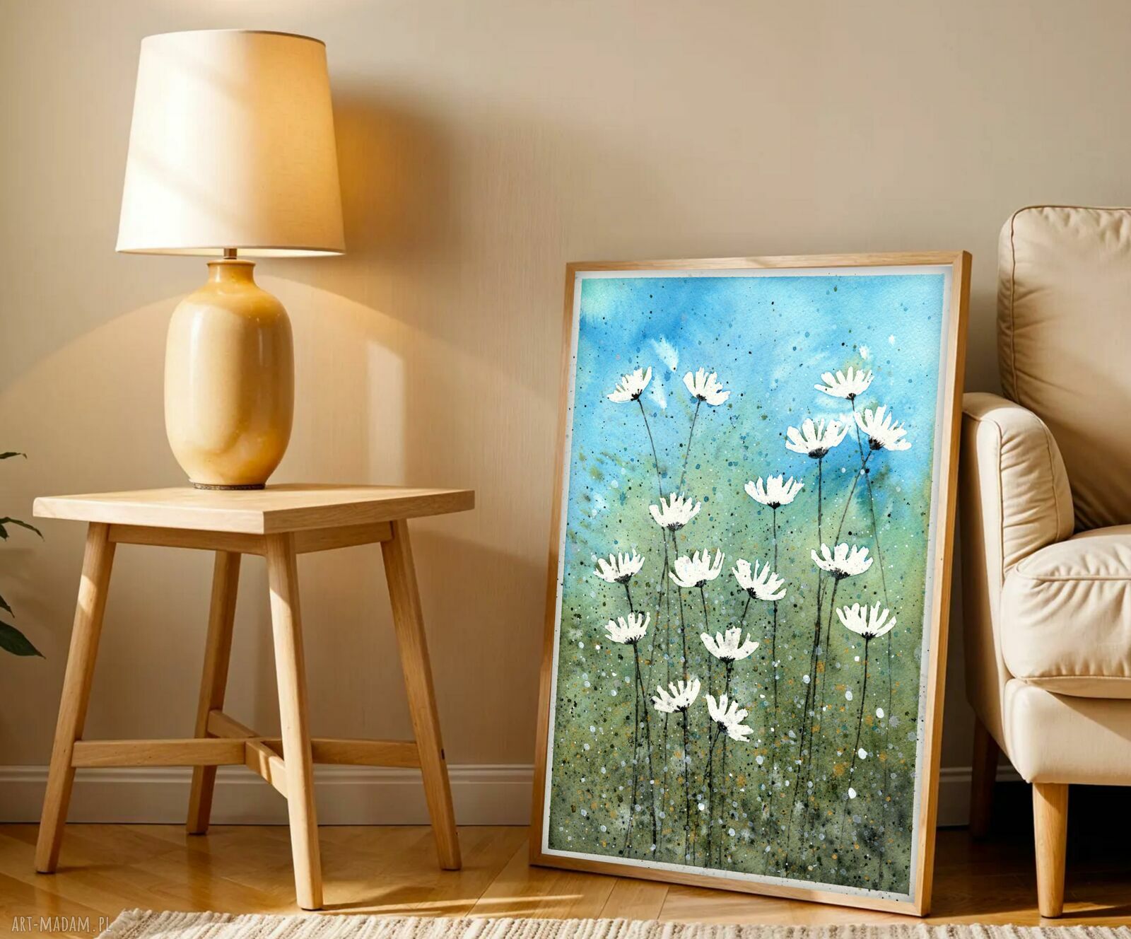 Kwiaty. Plakat 50x70 cm - autorska grafika z akwarelowym motywem