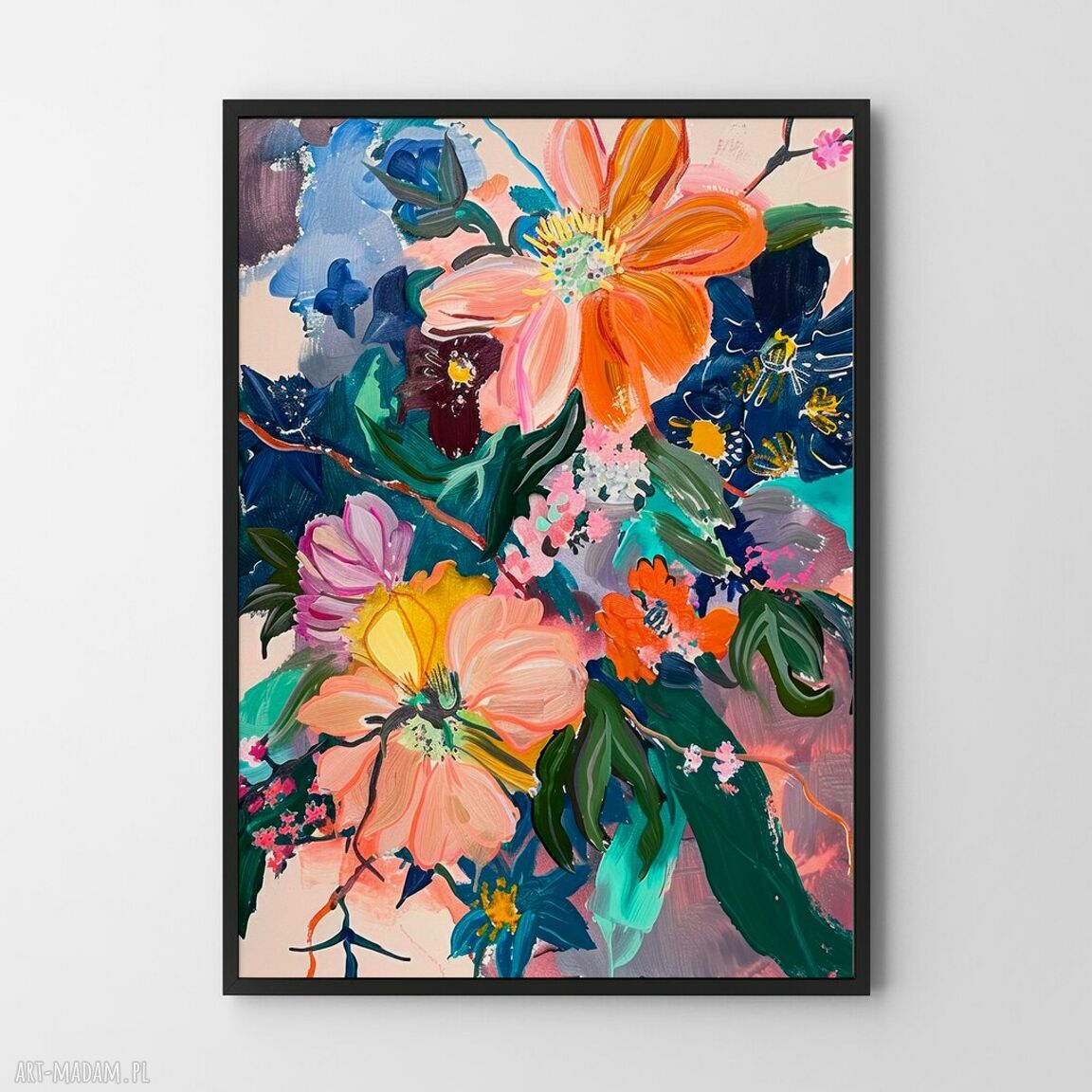 Kobiecy plakat kwiaty abstrakcja 40x50 cm - Hogstudio