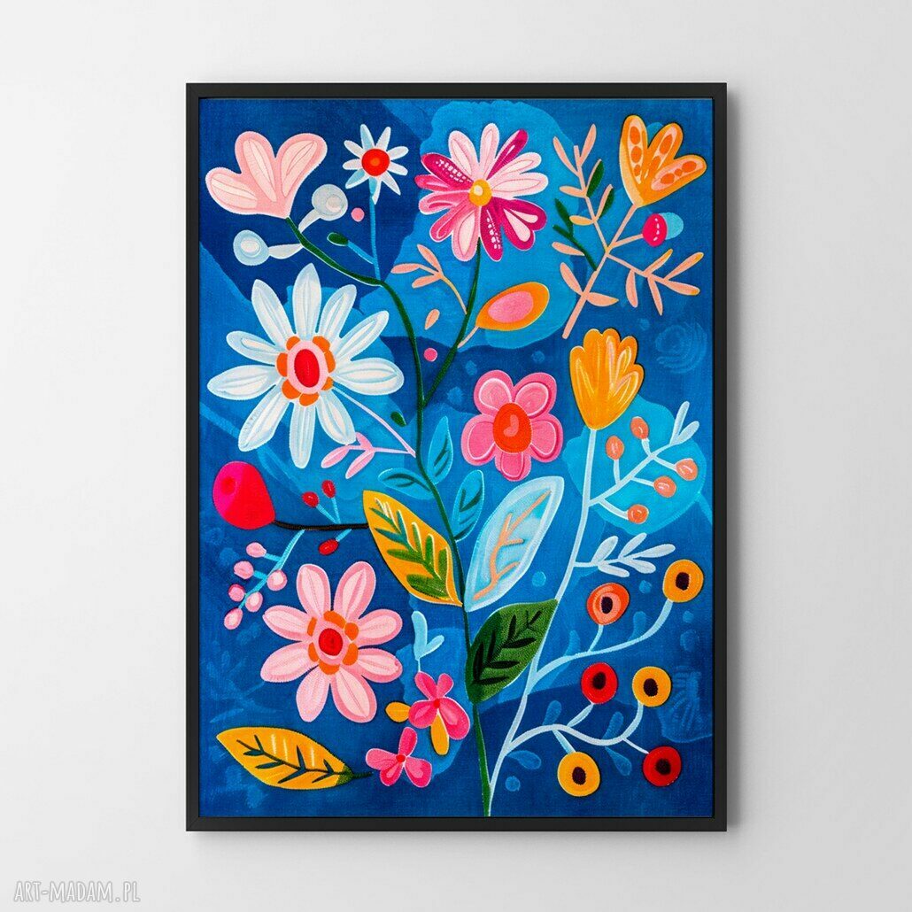 Plakat Kwiaty Ilustracja 40x50 cm dla Kobiety - kobieca dekoracja do sypialni