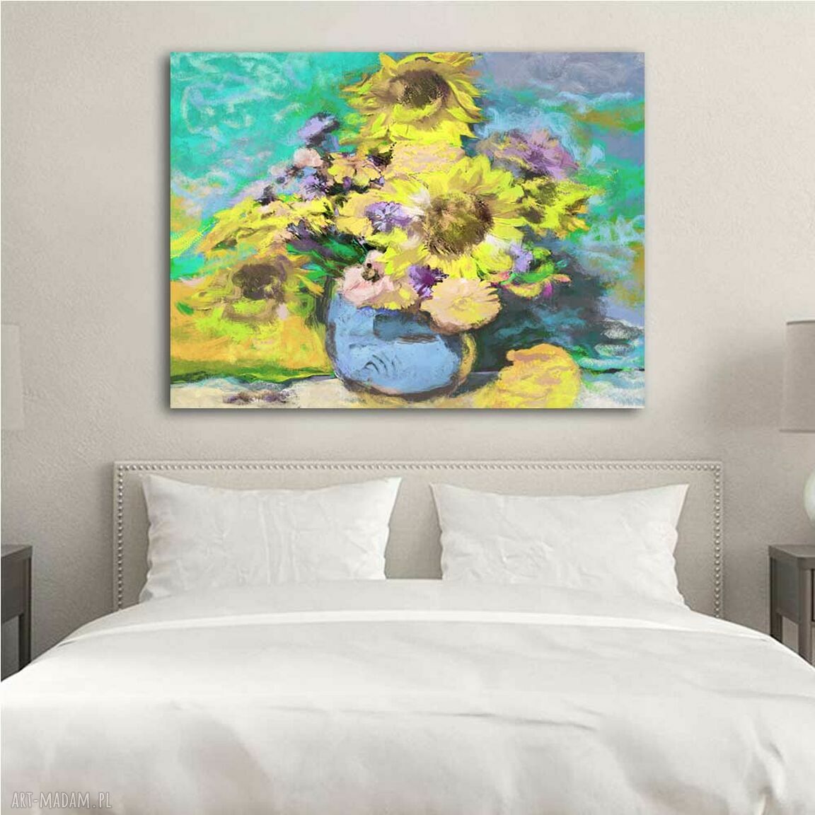 Kwiaty słoneczniki - obraz na płótnie 120x90 cm