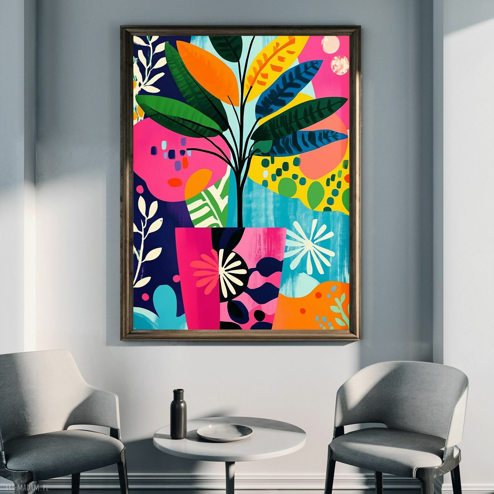 Plakat A3 Kwiaty w doniczce 1 - grafika rośliny