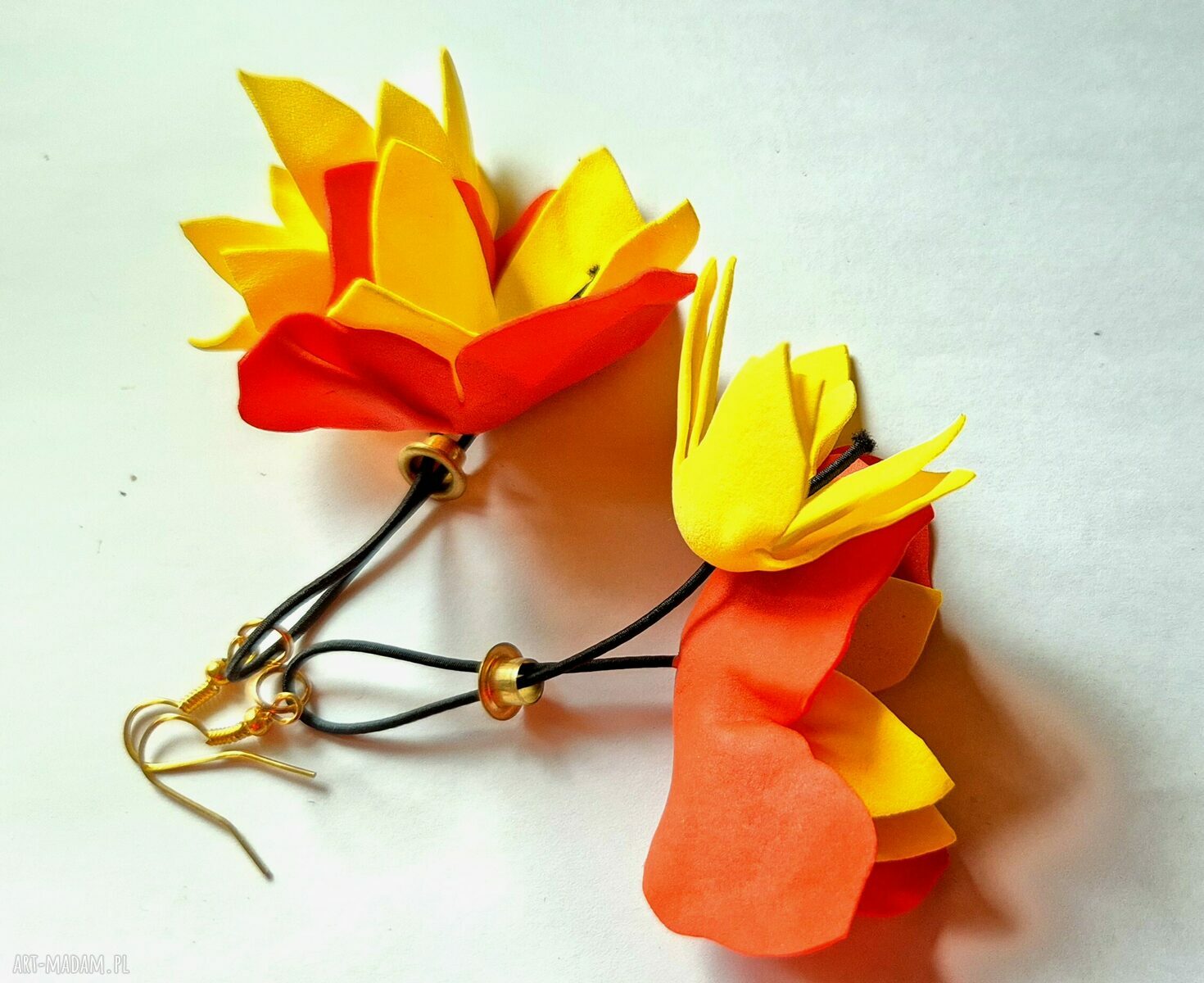 Kolczyki kwiaty leciutkie Boho Frida - tulipany Ruda Klara