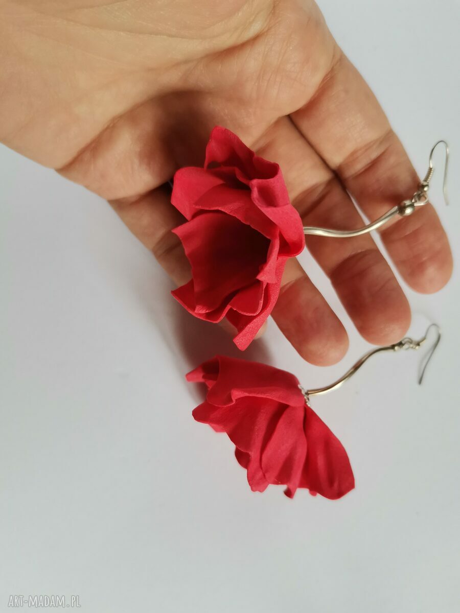 Kolczyki kwiaty - lekkie i duże boho folk od Ruda Klara