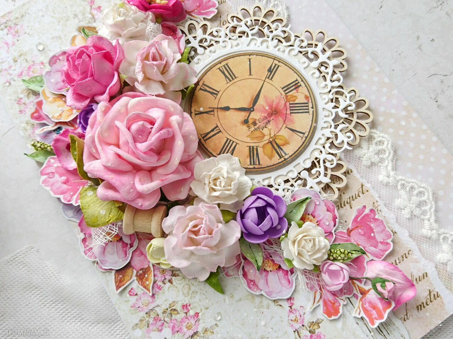 scrapbooking kartki: KWIECISTA KARTKA A5 W PUDEŁKU, OKOLICZNOŚCIOWA Autorskie