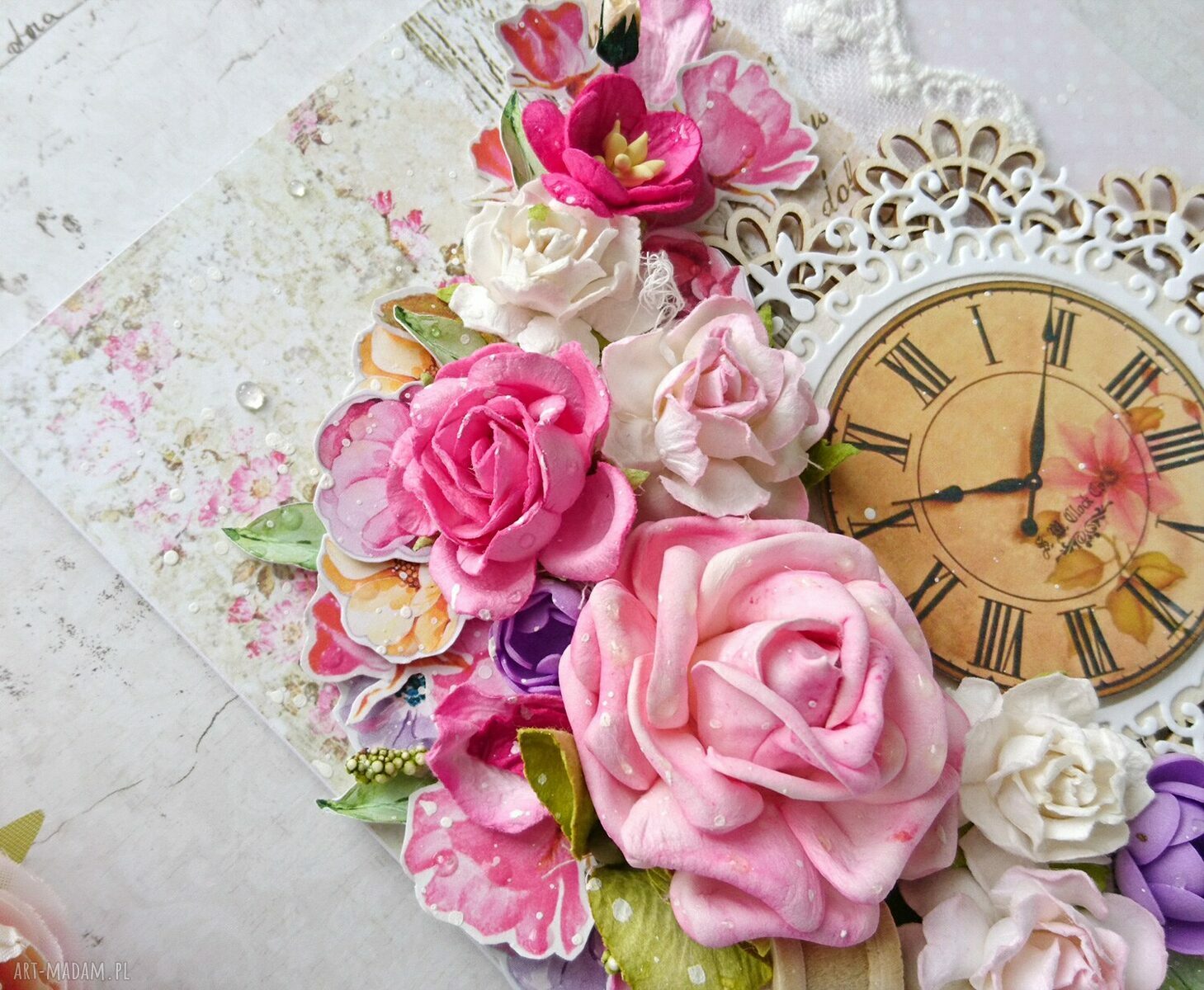 scrapbooking kartki: KWIECISTA KARTKA A5 W PUDEŁKU, OKOLICZNOŚCIOWA Autorskie