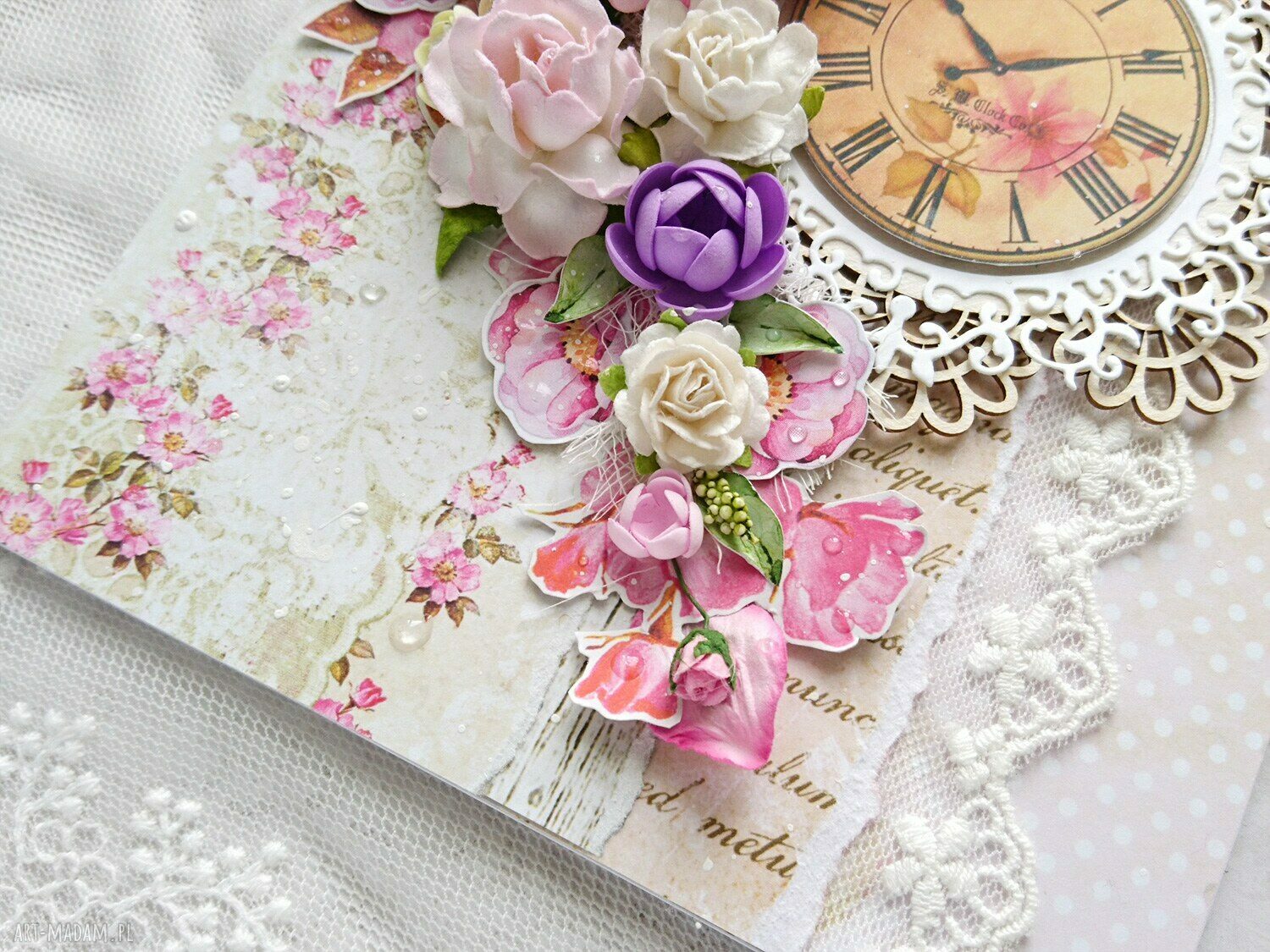 scrapbooking kartki: KWIECISTA KARTKA A5 W PUDEŁKU, OKOLICZNOŚCIOWA Autorskie