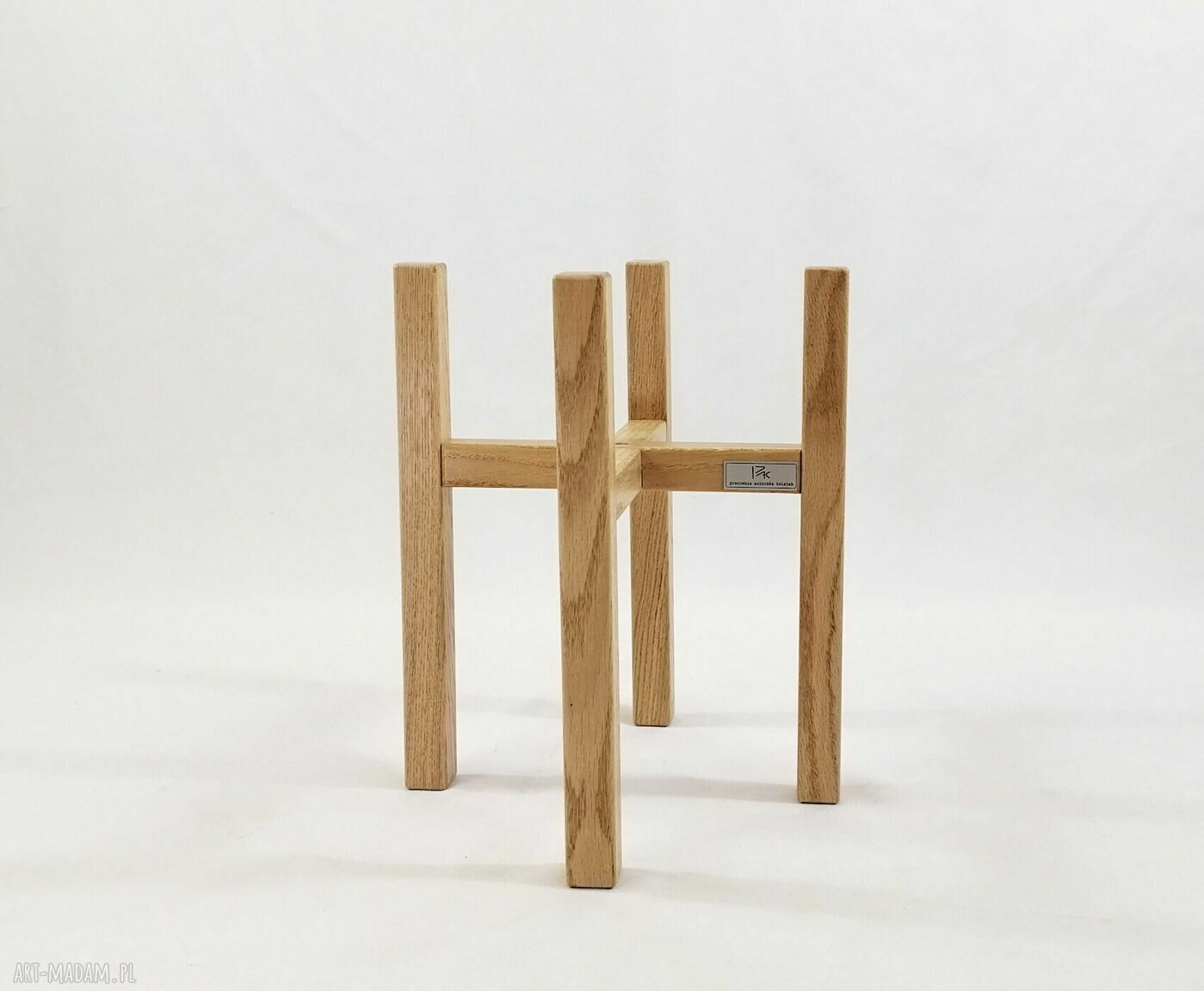 Nowoczesny kwietnik dębowy natural - do donic max 20 cm i 30 cm wysokości