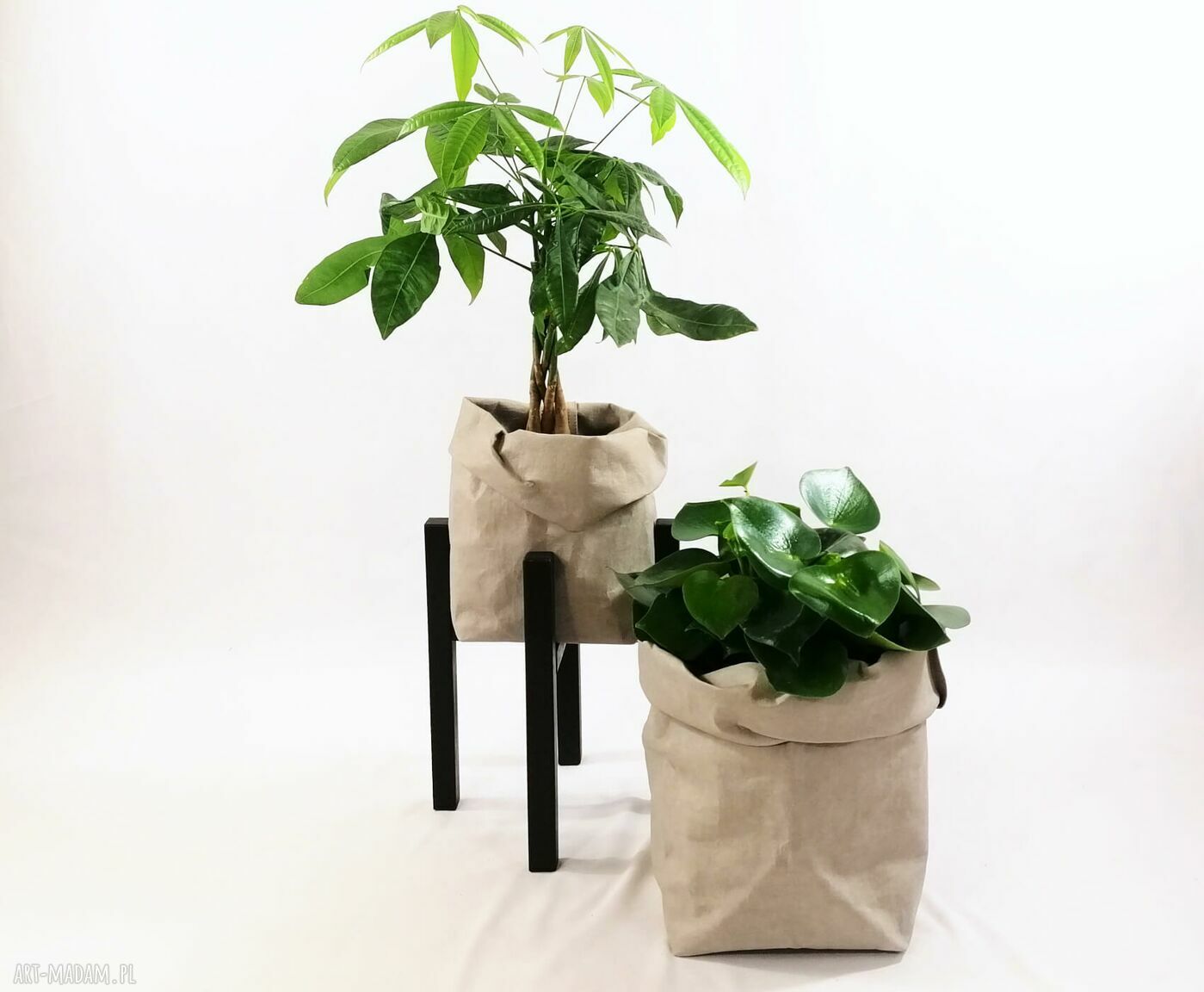 Kwietnik dębowy natural - stojak na donicę do 25 cm