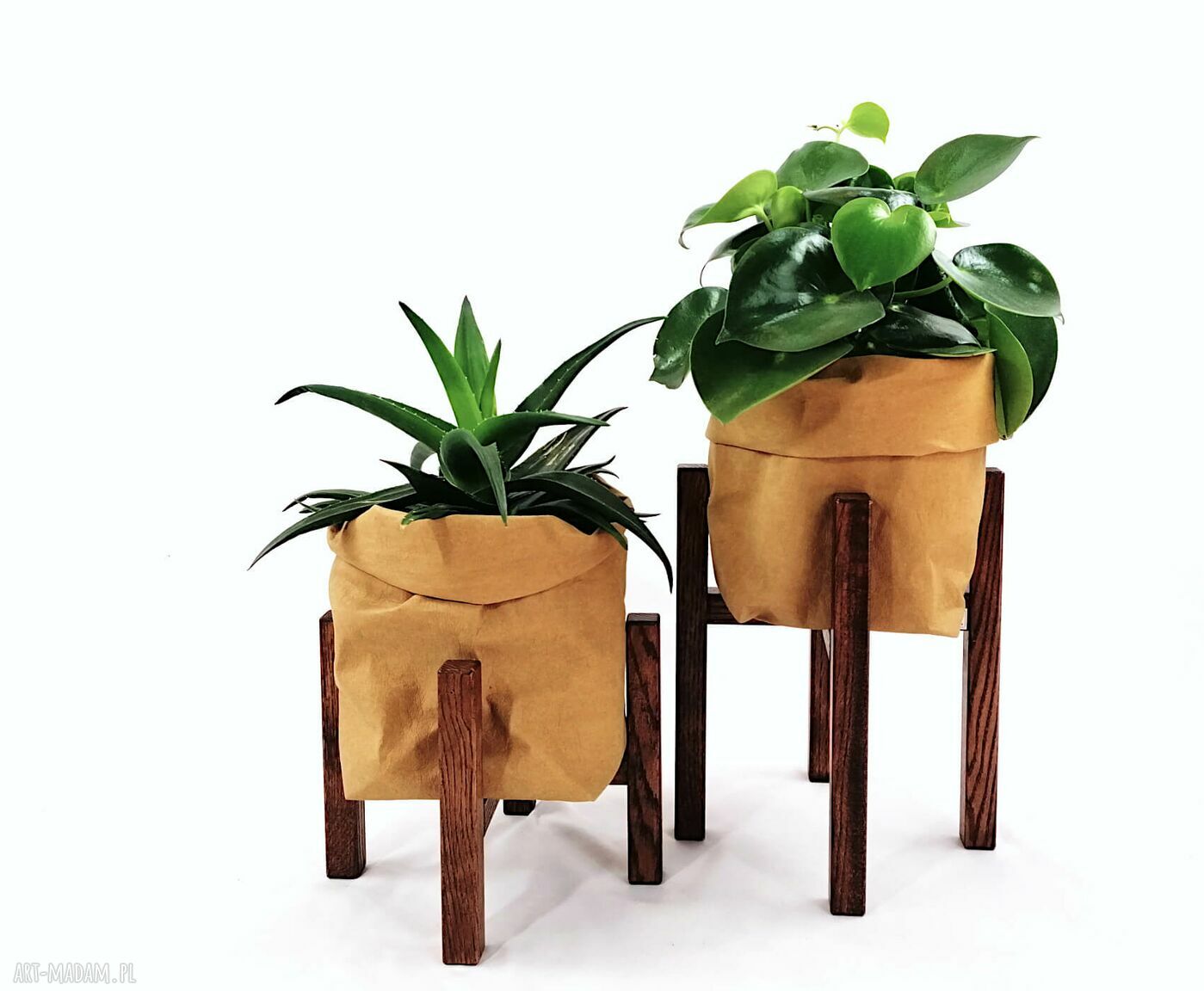 Kwietnik na nóżkach z dębu natural do donic max 35 cm