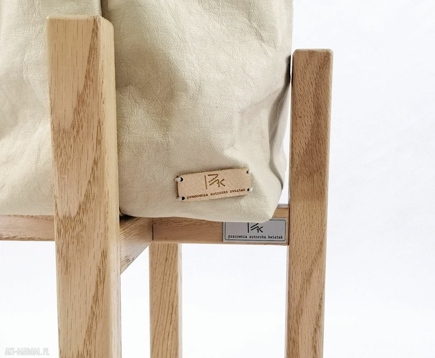 Nowoczesny kwietnik dębowy natural - do donic max 20 cm i 30 cm wysokości