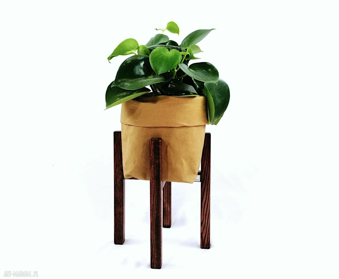 Kwietnik na nóżkach z dębu natural do donic max 35 cm