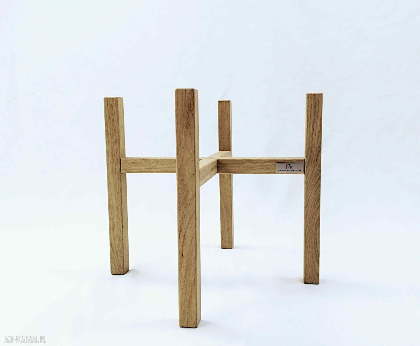 Kwietnik - stojak na kwiaty z litego dębu natural do donic max 25 cm (h30)