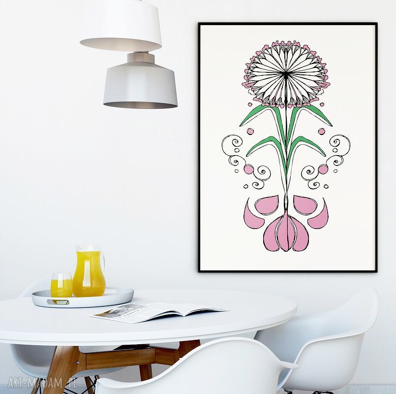 Kwitnące Zioło - art print czosnek do kuchni