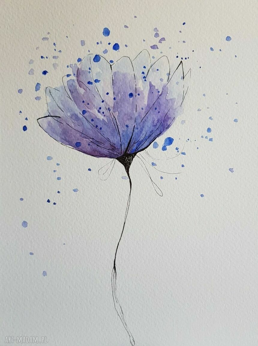 Kwity - dwie akwarele z kwiatami, komplet 18x24 cm (Paulina Lebida)
