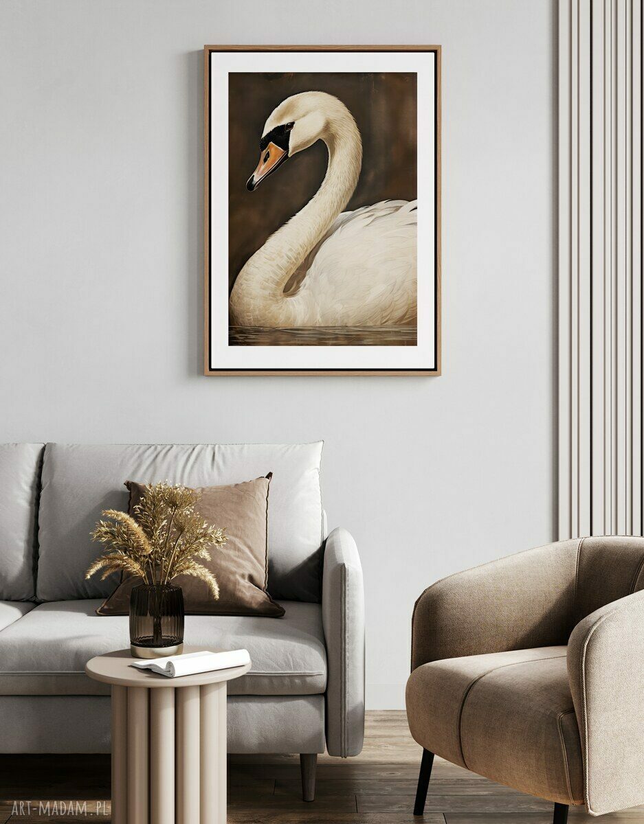 Plakat Łabędź Natura - format A4 Hogstudio