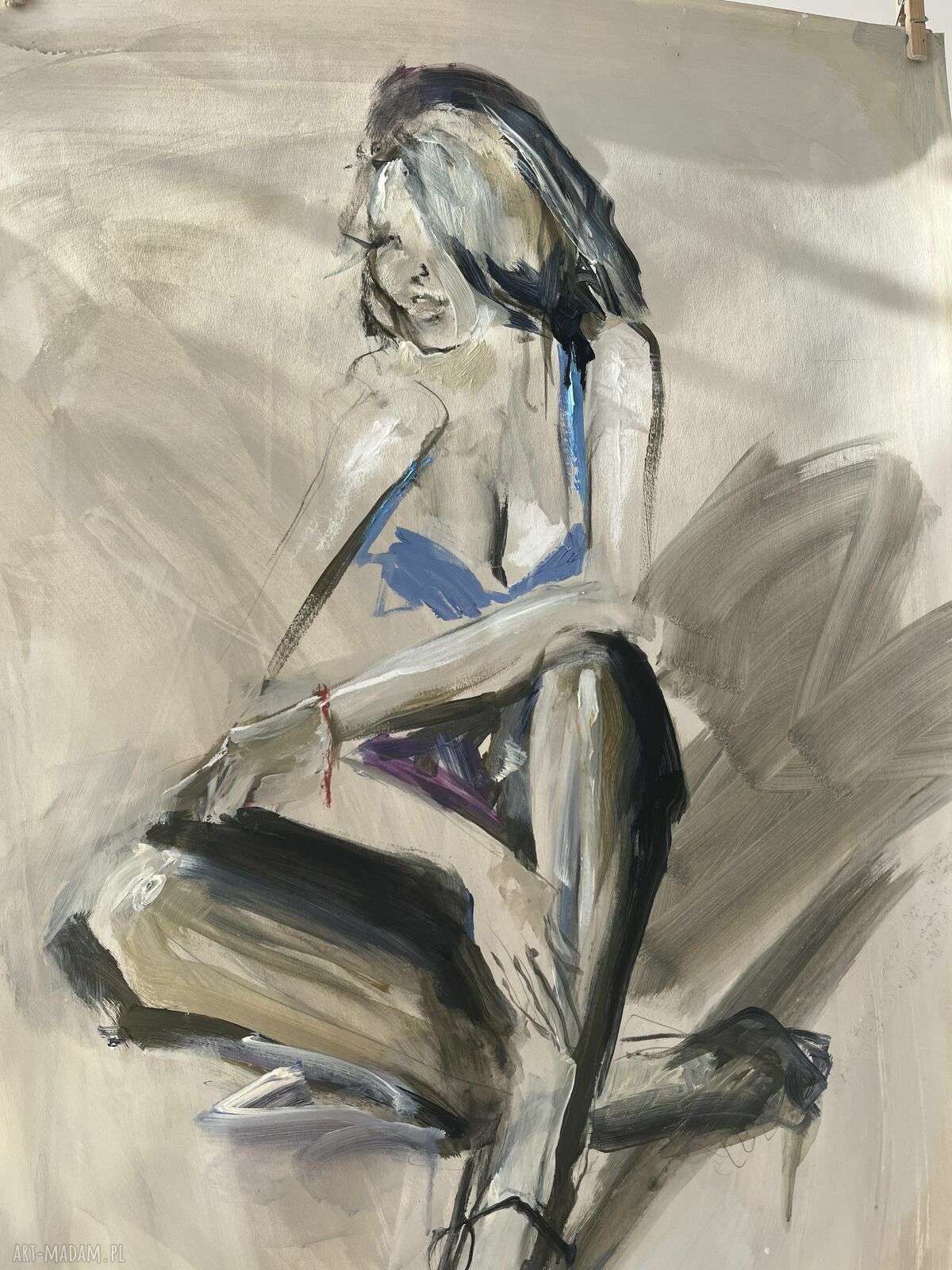 Lady 100x70 - kobieca grafika zmysłowa na papierze