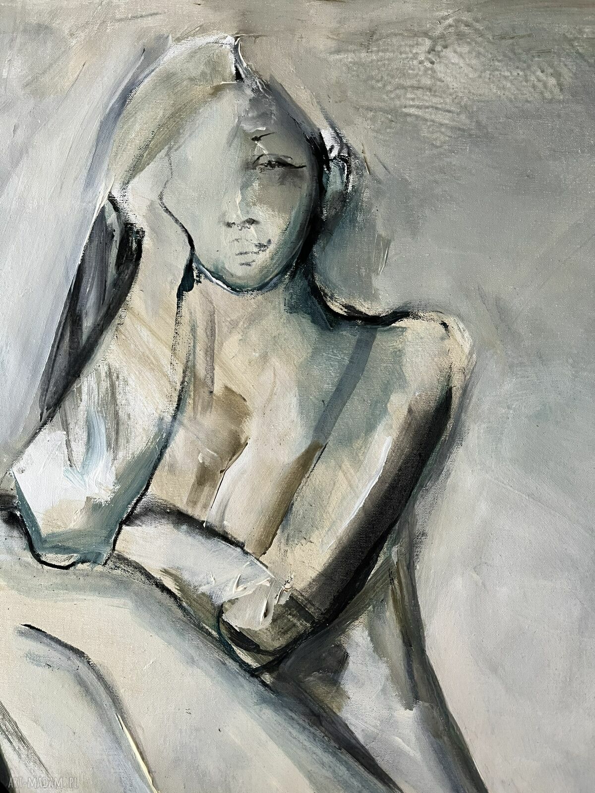 Lady Green - obraz na płótnie 100x90 do sypialni i salonu