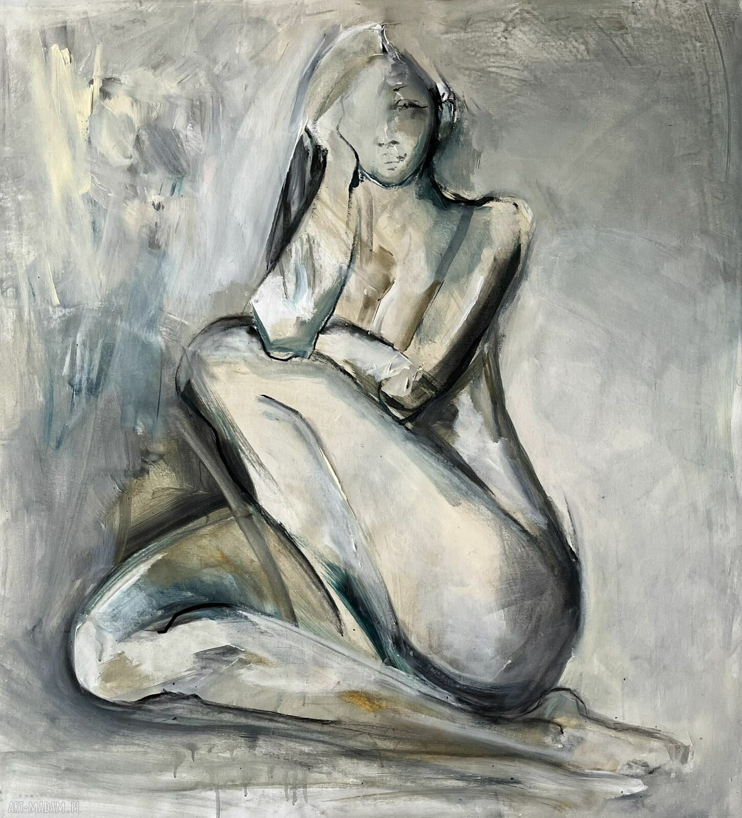 Lady Green - obraz na płótnie 100x90 do sypialni i salonu