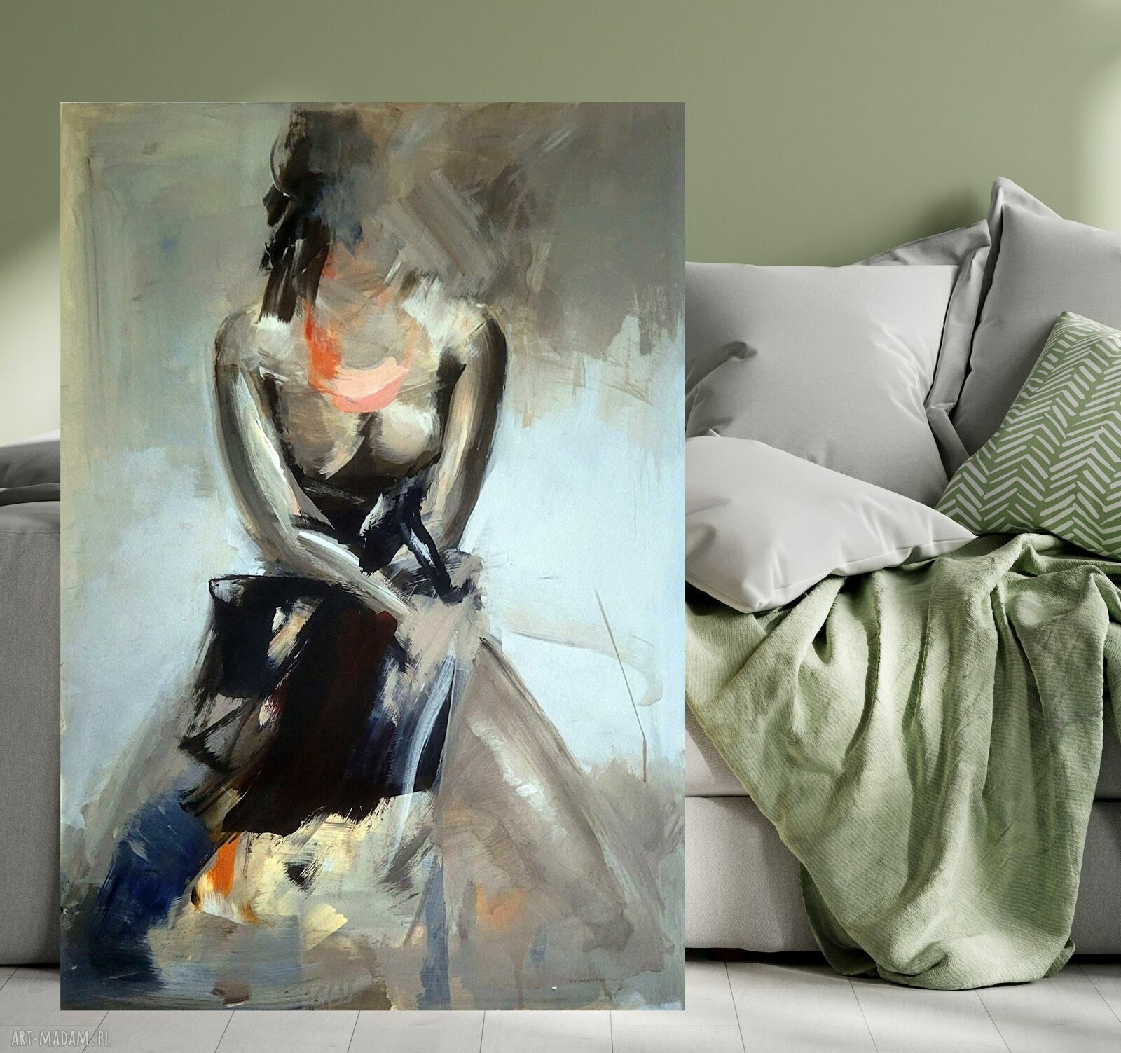 Lady - autorski obraz z kobietą 120x80 cm na płótnie