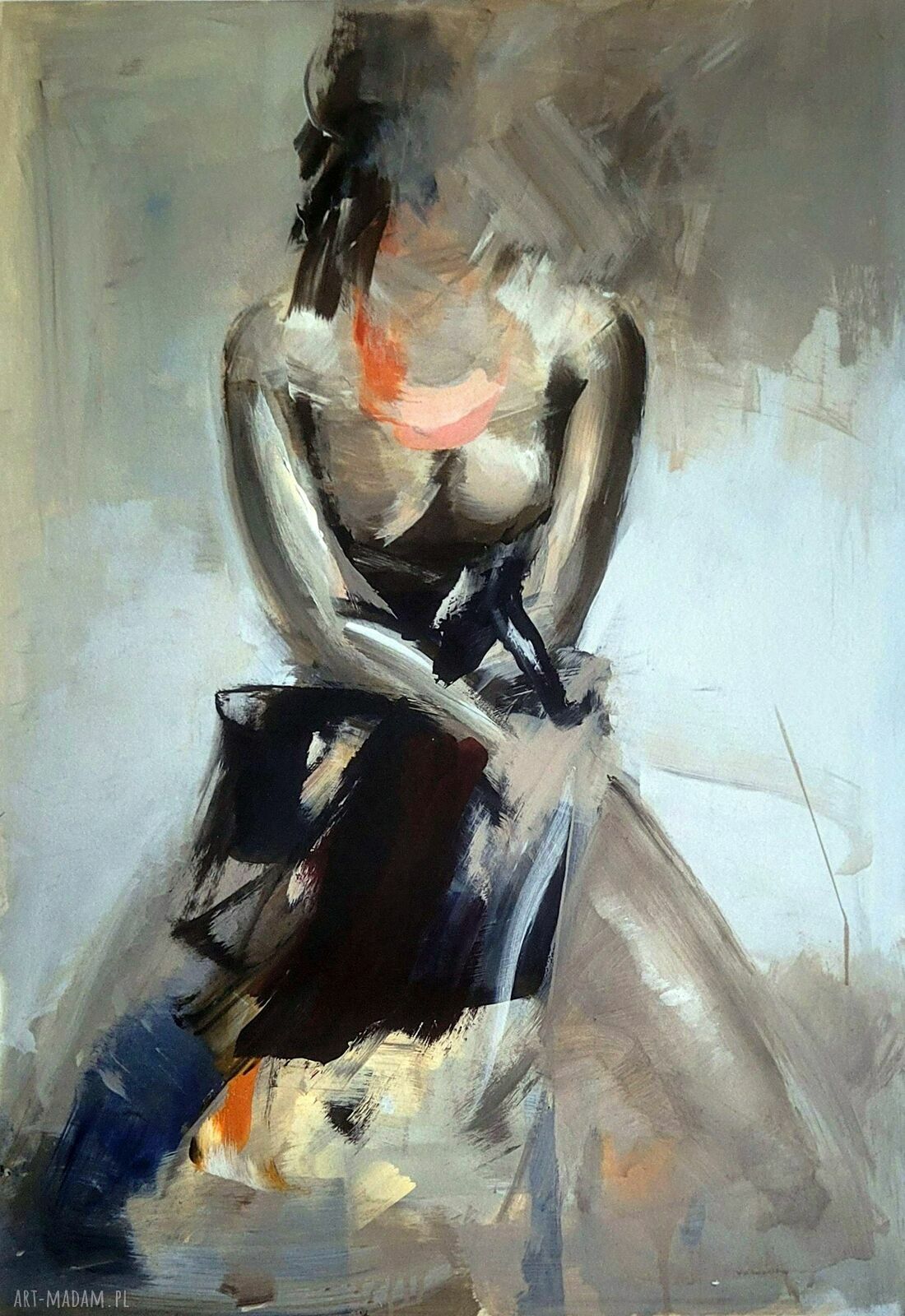 Lady - autorski obraz z kobietą 120x80 cm na płótnie