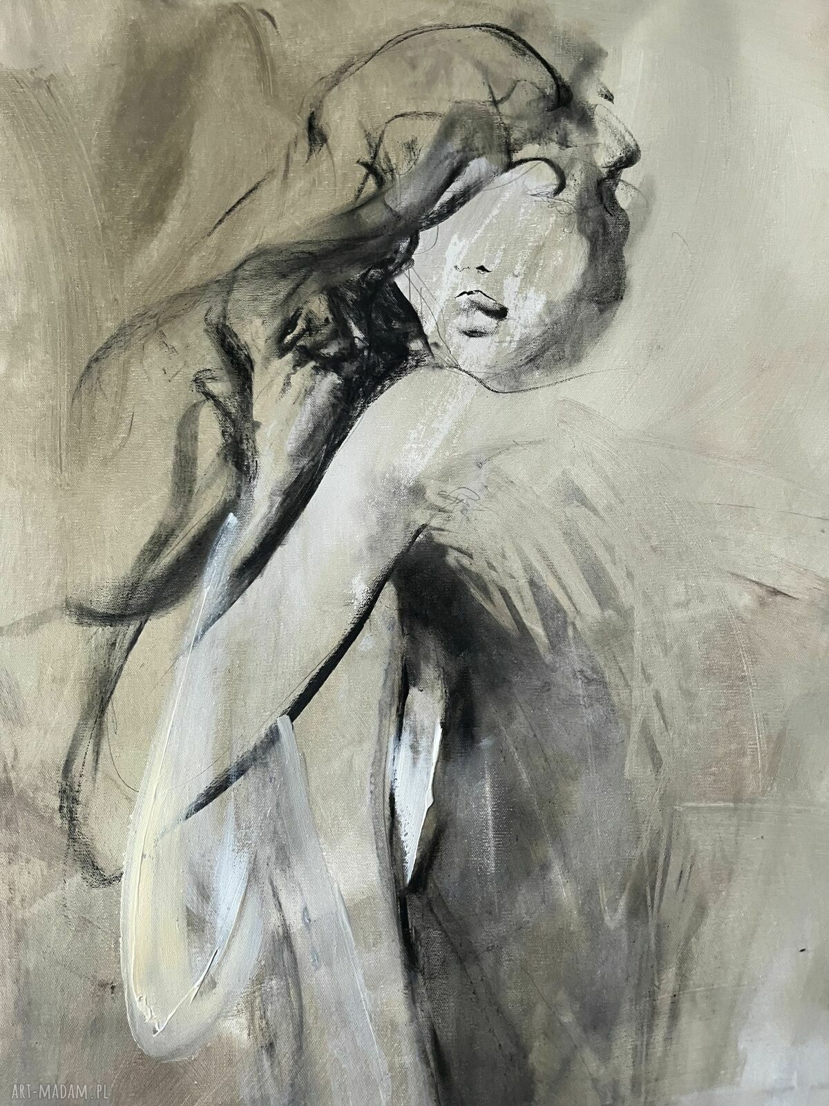 Lady - duży obraz kobiety na płótnie 150 x 60 cm