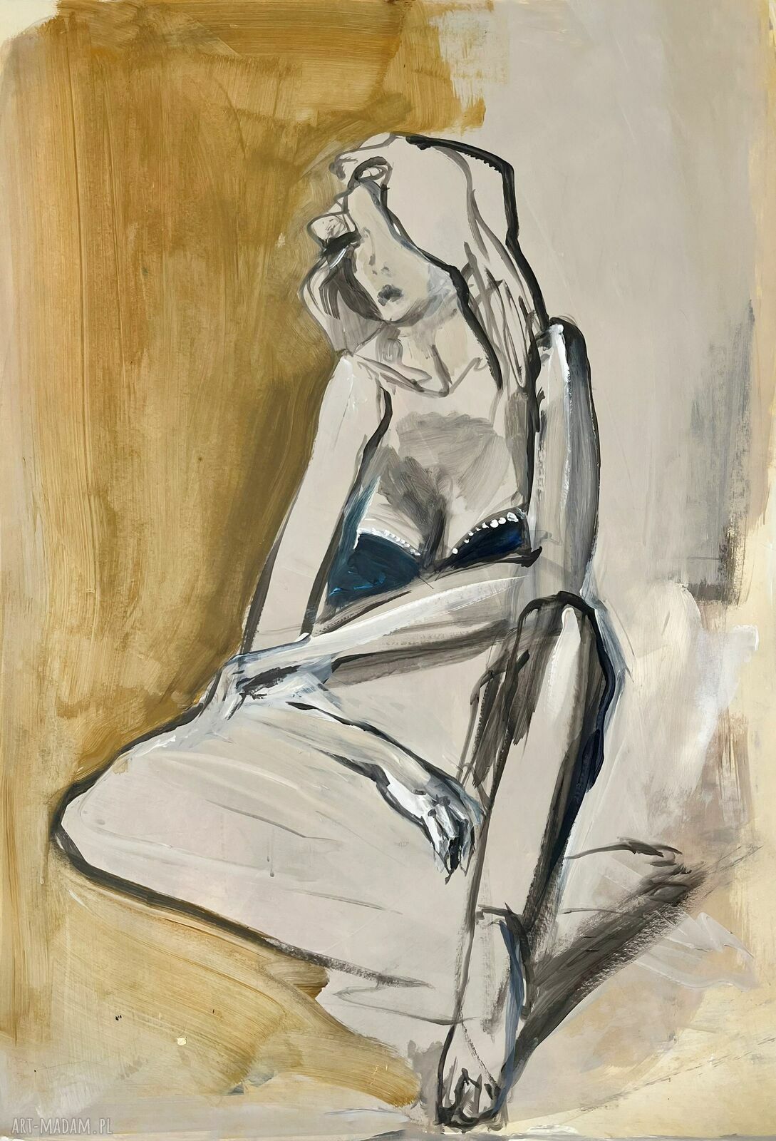 Obraz „Lady” 64x87 cm - kobiecy szkic do sypialni