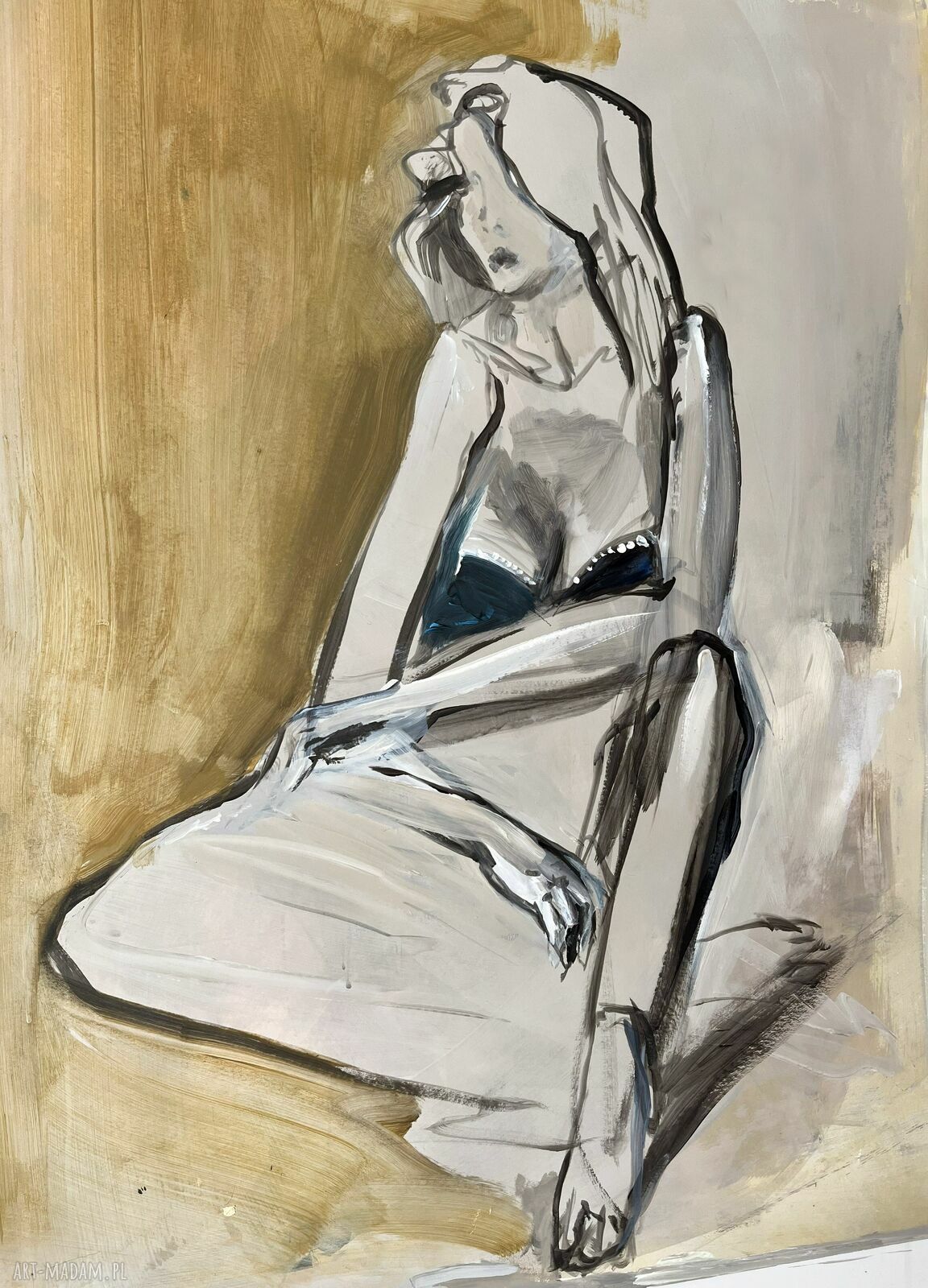 Obraz „Lady” 64x87 cm - kobiecy szkic do sypialni