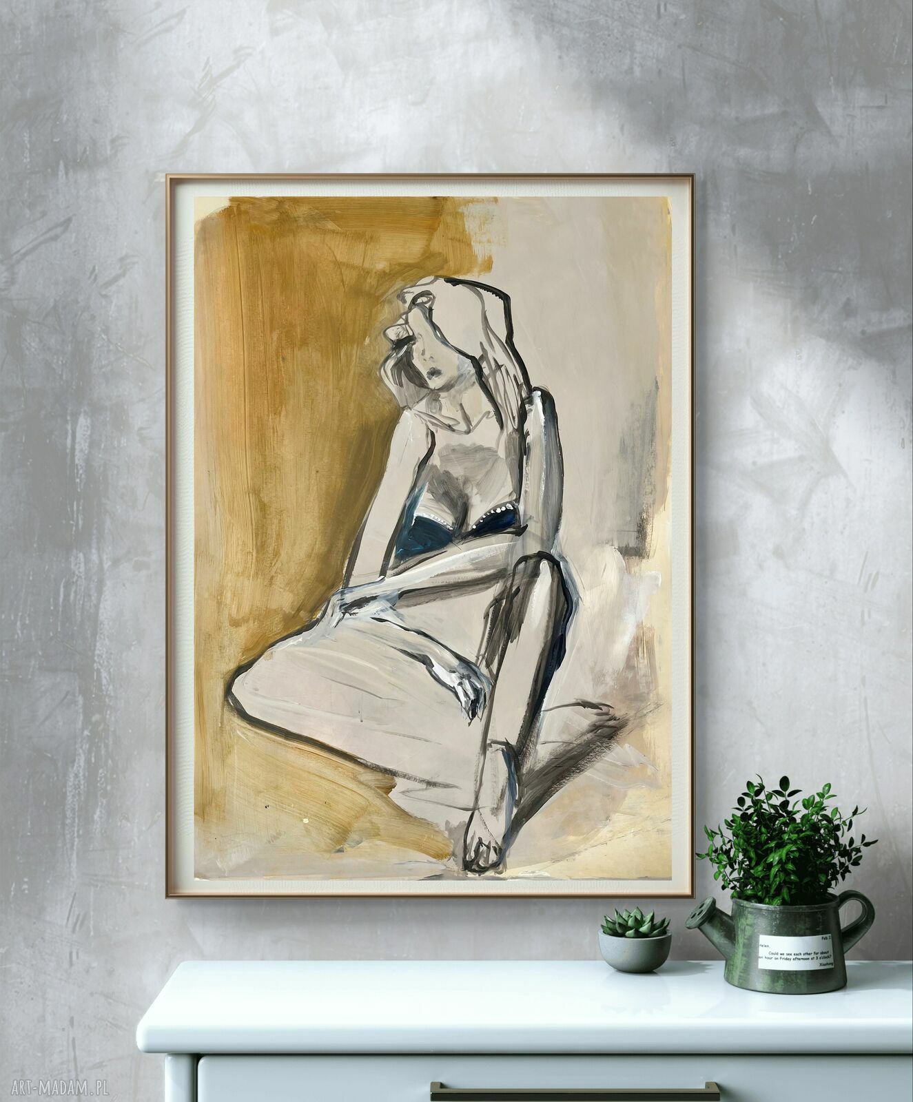 Obraz „Lady” 64x87 cm - kobiecy szkic do sypialni