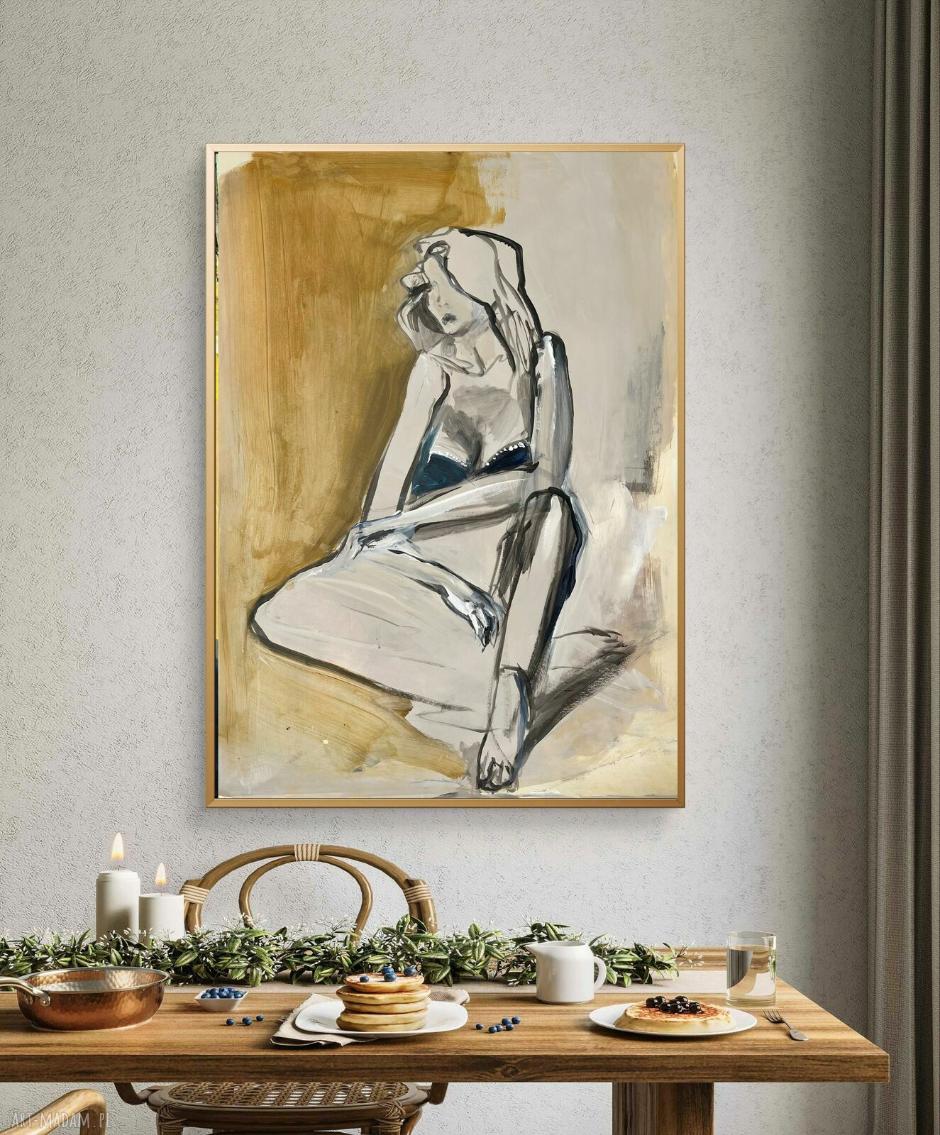 Obraz „Lady” 64x87 cm - kobiecy szkic do sypialni