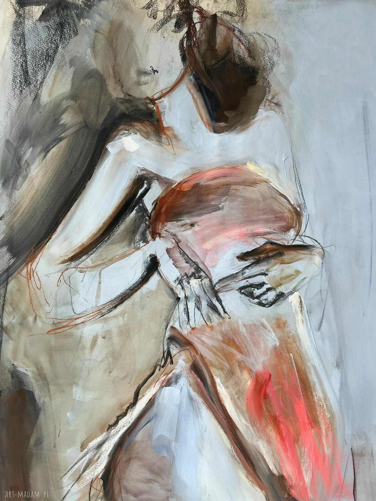 Obraz Lady 90x90 - grafika kobieca do salonu