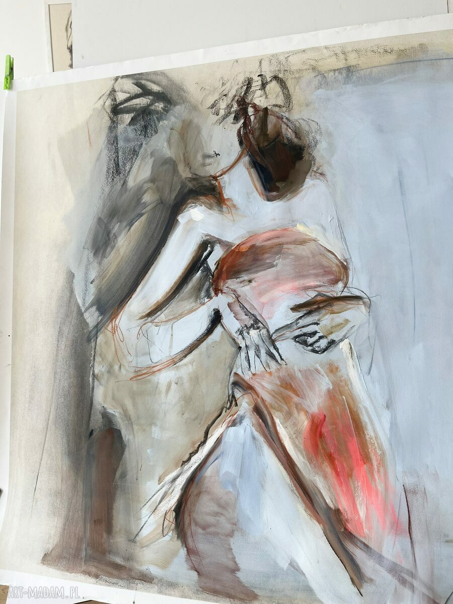 Obraz Lady 90x90 - grafika kobieca do salonu
