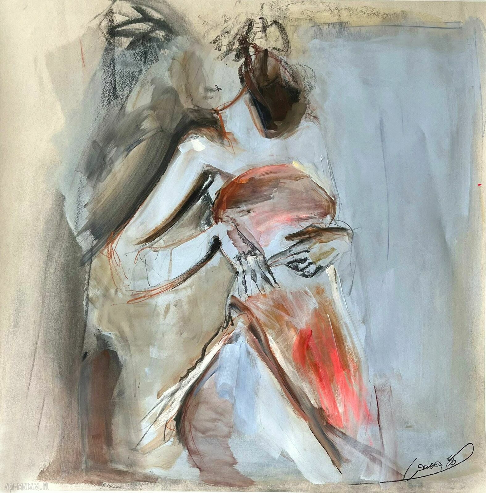Obraz Lady 90x90 - grafika kobieca do salonu