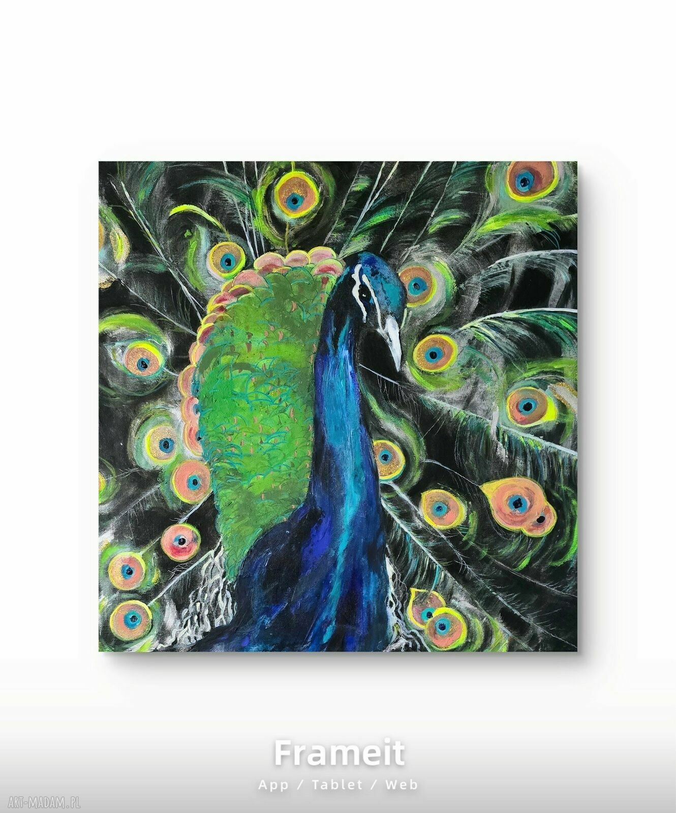 Lady Blue - obraz akrylowy z motywem pawiego oka
