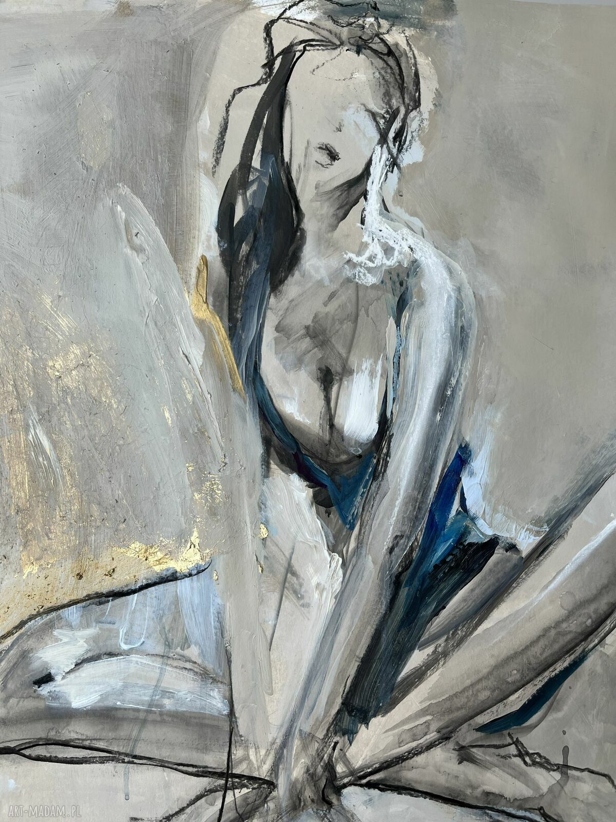 Lady - kobieca grafika do sypialni i salonu, format 64x64 cm