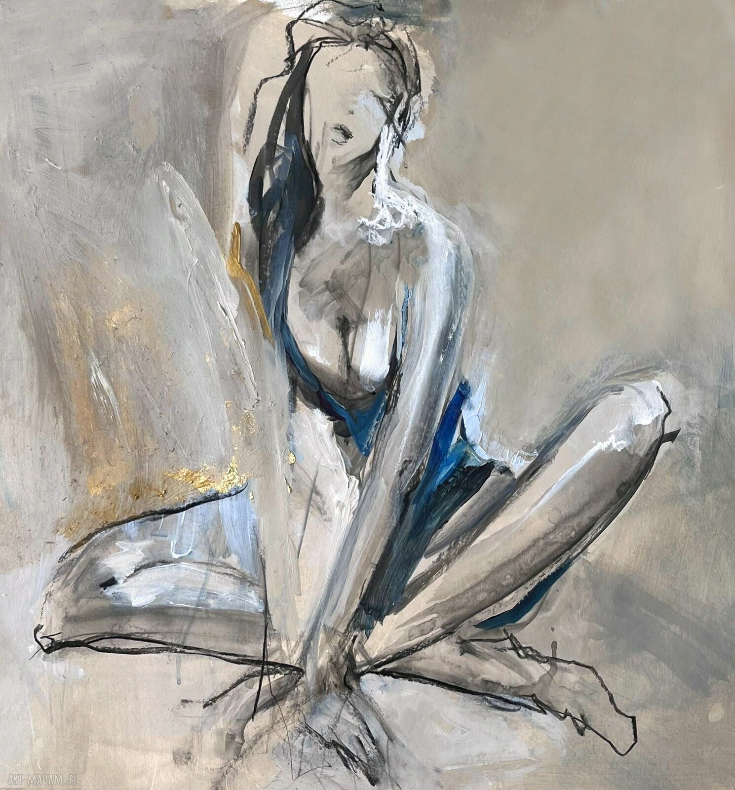 Lady - kobieca grafika do sypialni i salonu, format 64x64 cm