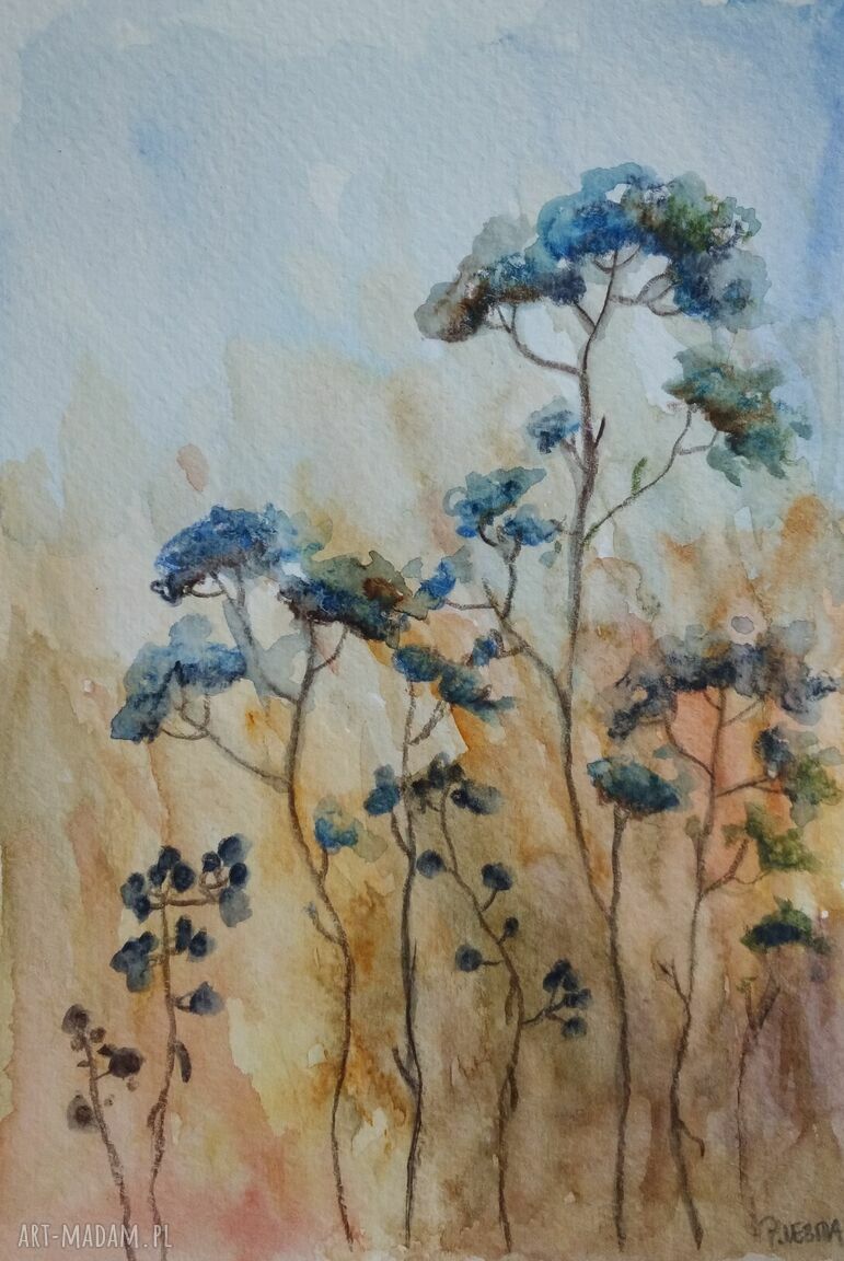 ŁĄKA - akwarela formatu 12,5 x 18 cm