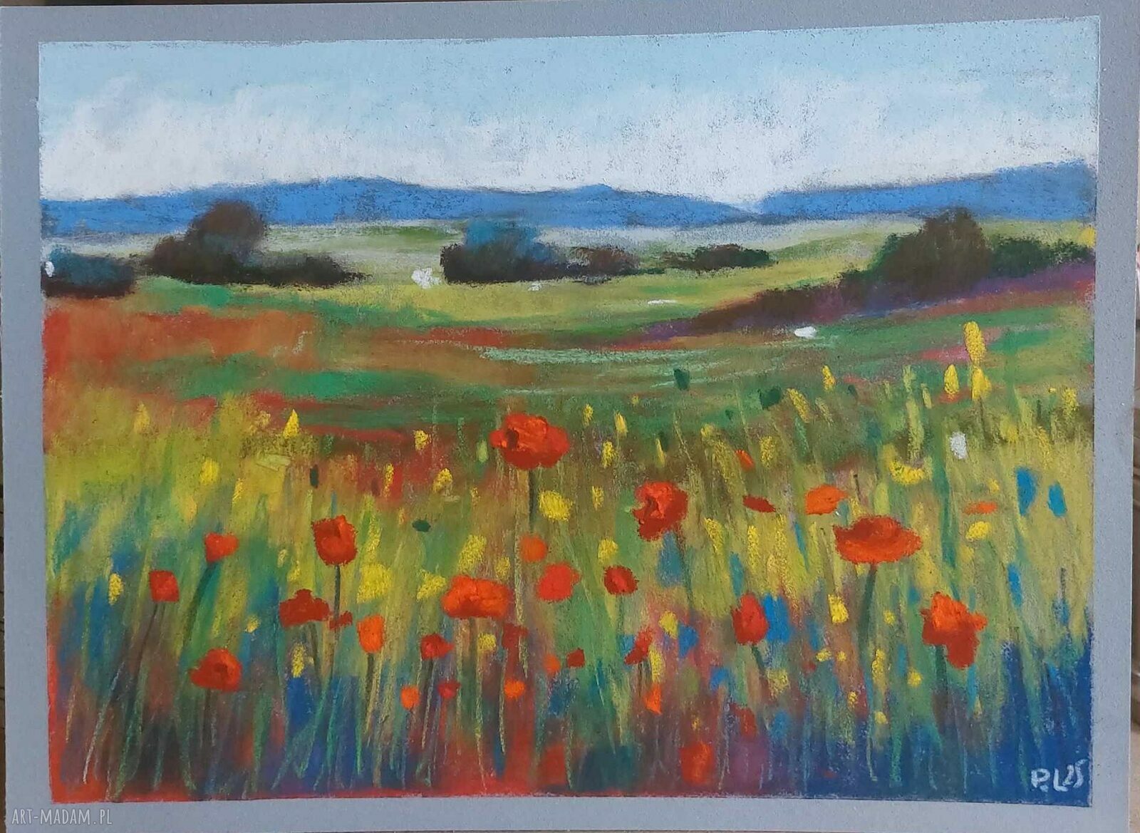 Łąka - dwa obrazy z pasteli suchymi 18x24 cm