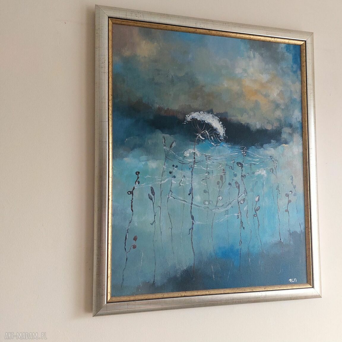 Łąka - obraz w ramie z akrylu na płótnie (45,5 x 55 cm)