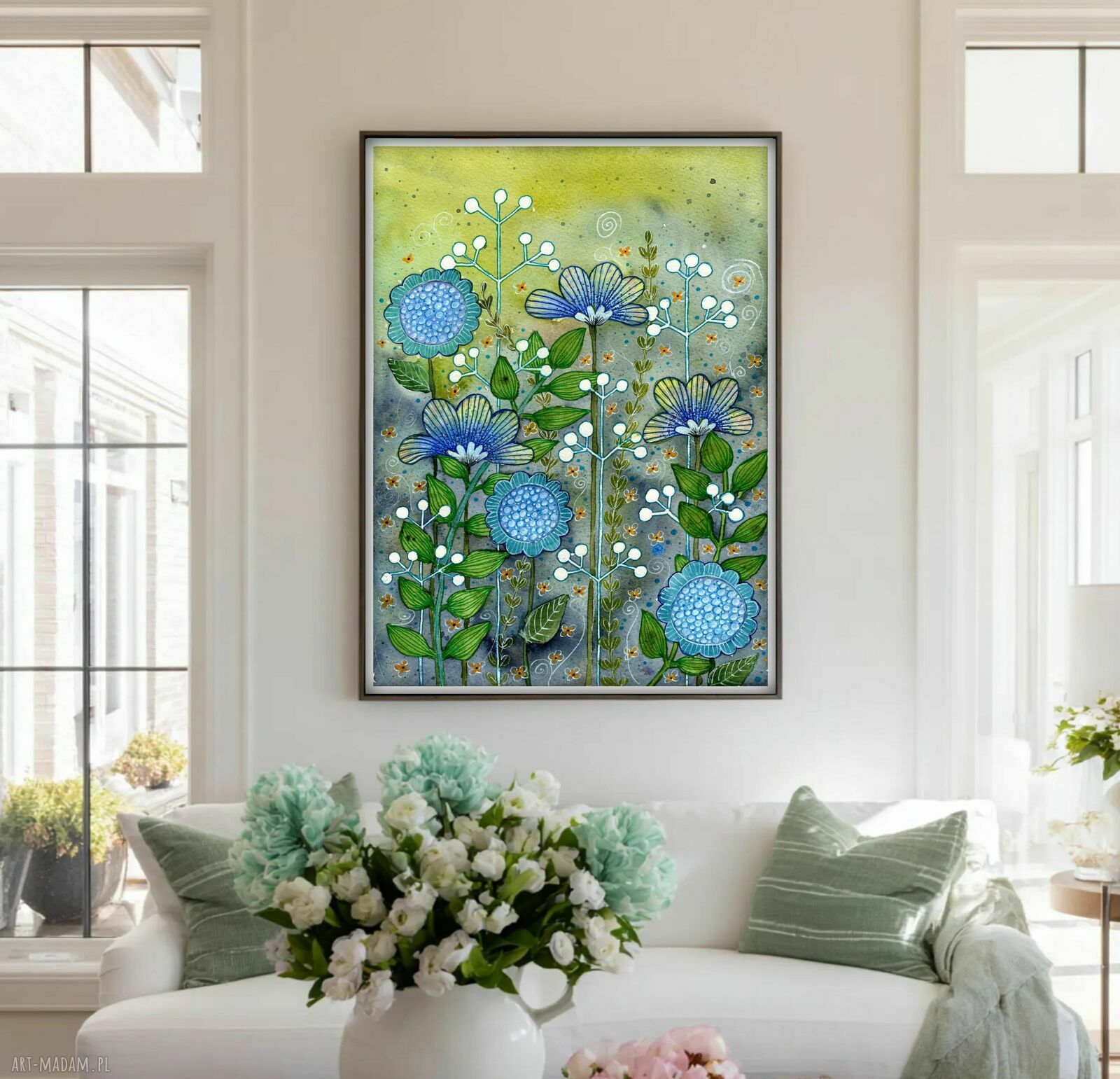 Plakat 'Łąka' 50x70 cm - akwarelowa grafika na matowym papierze 230 g